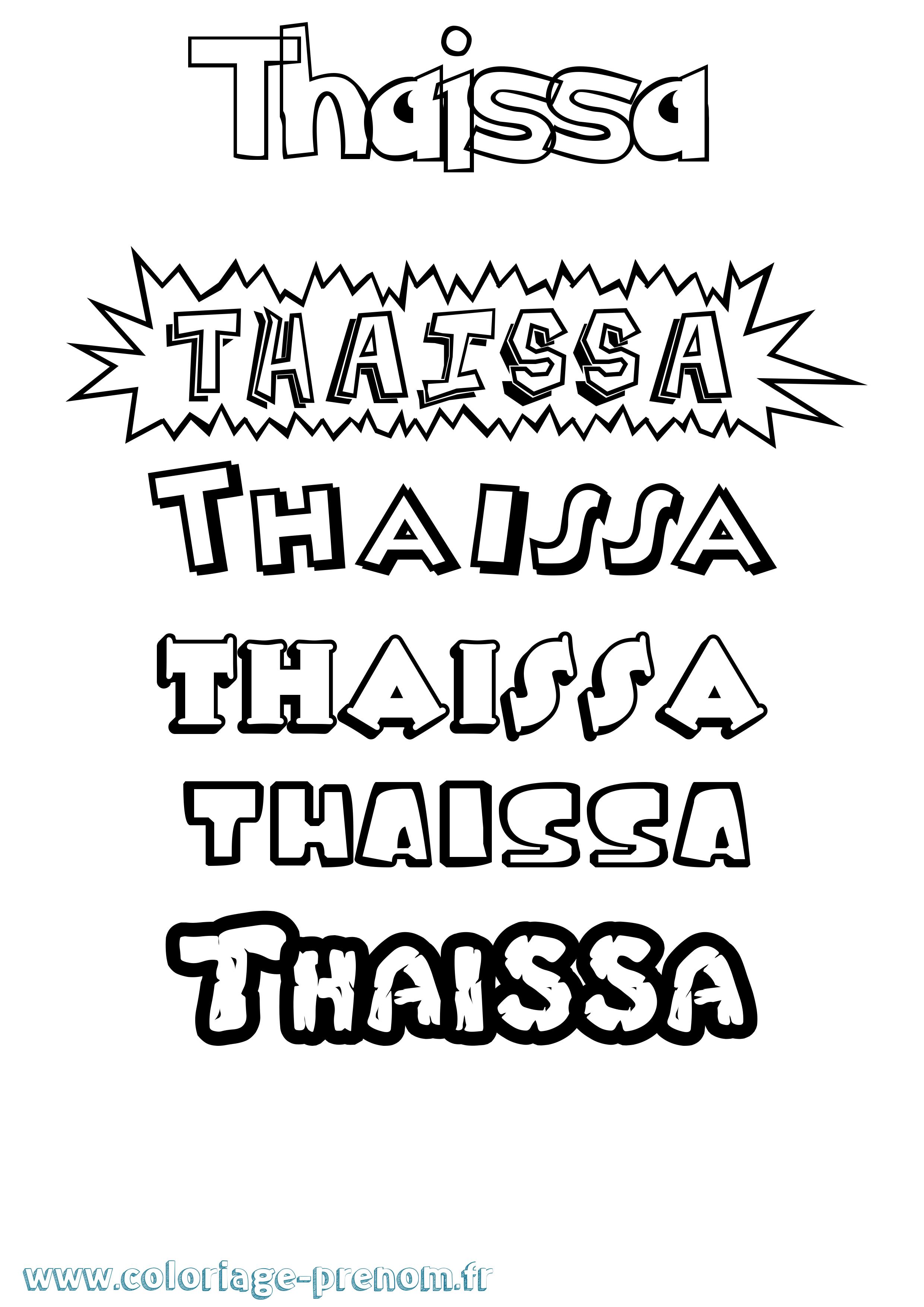 Coloriage Thaissa Dessin Animé Coloriage prénom Thaissa Dessin Animé