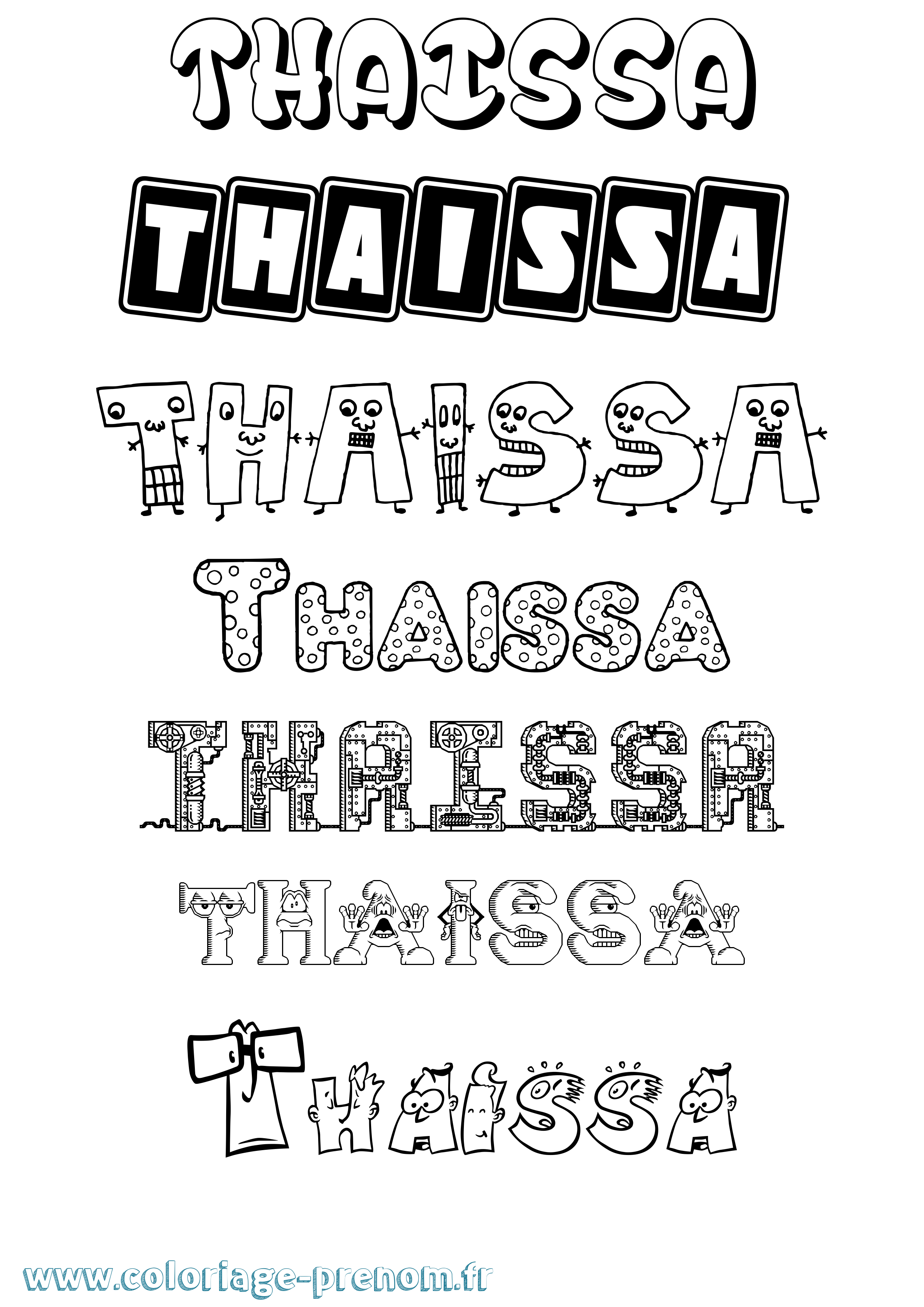 Coloriage Thaissa Fun Coloriage prénom Thaissa Fun