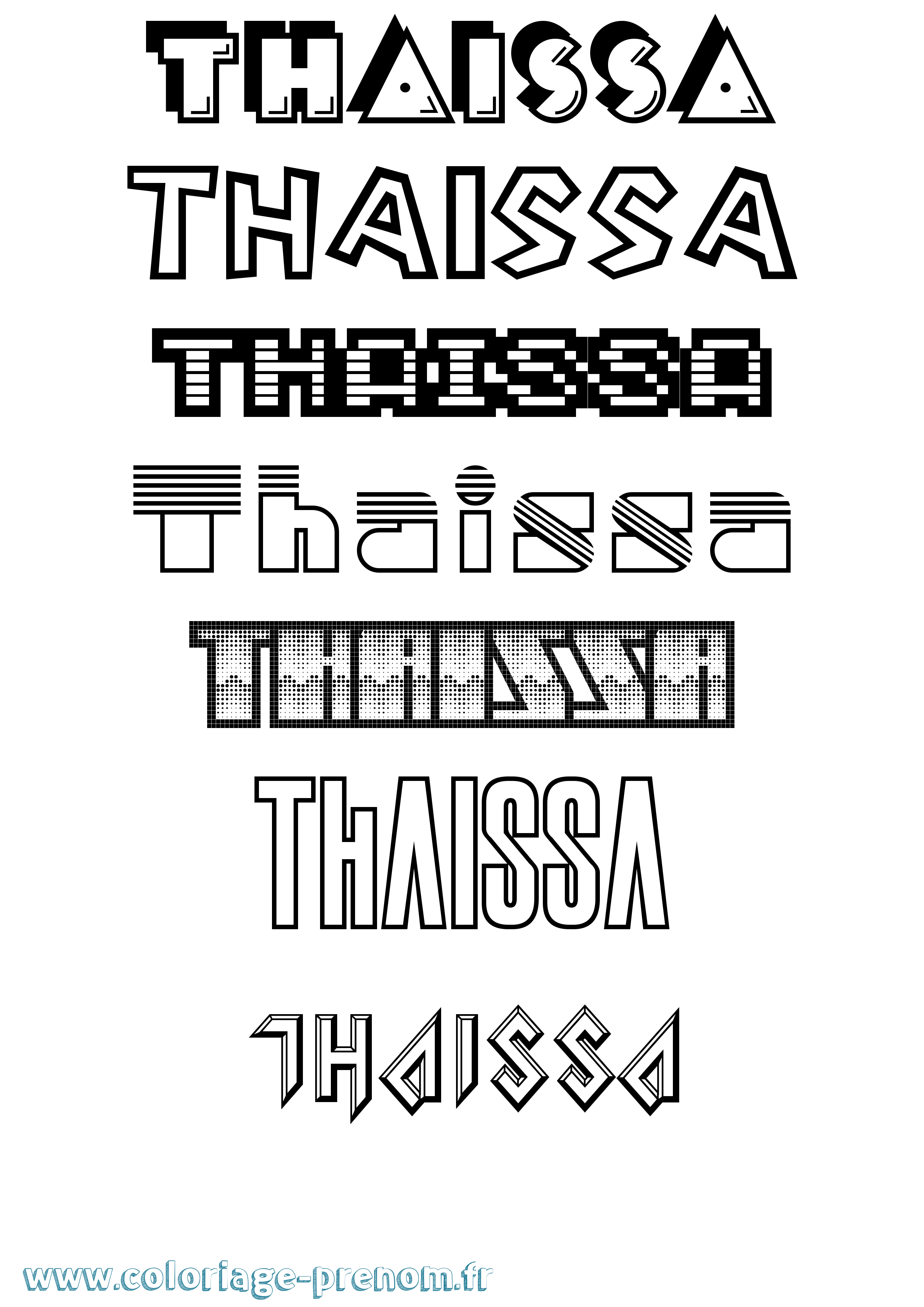 Coloriage Thaissa Jeux Vidéos Coloriage prénom Thaissa Jeux Vidéos