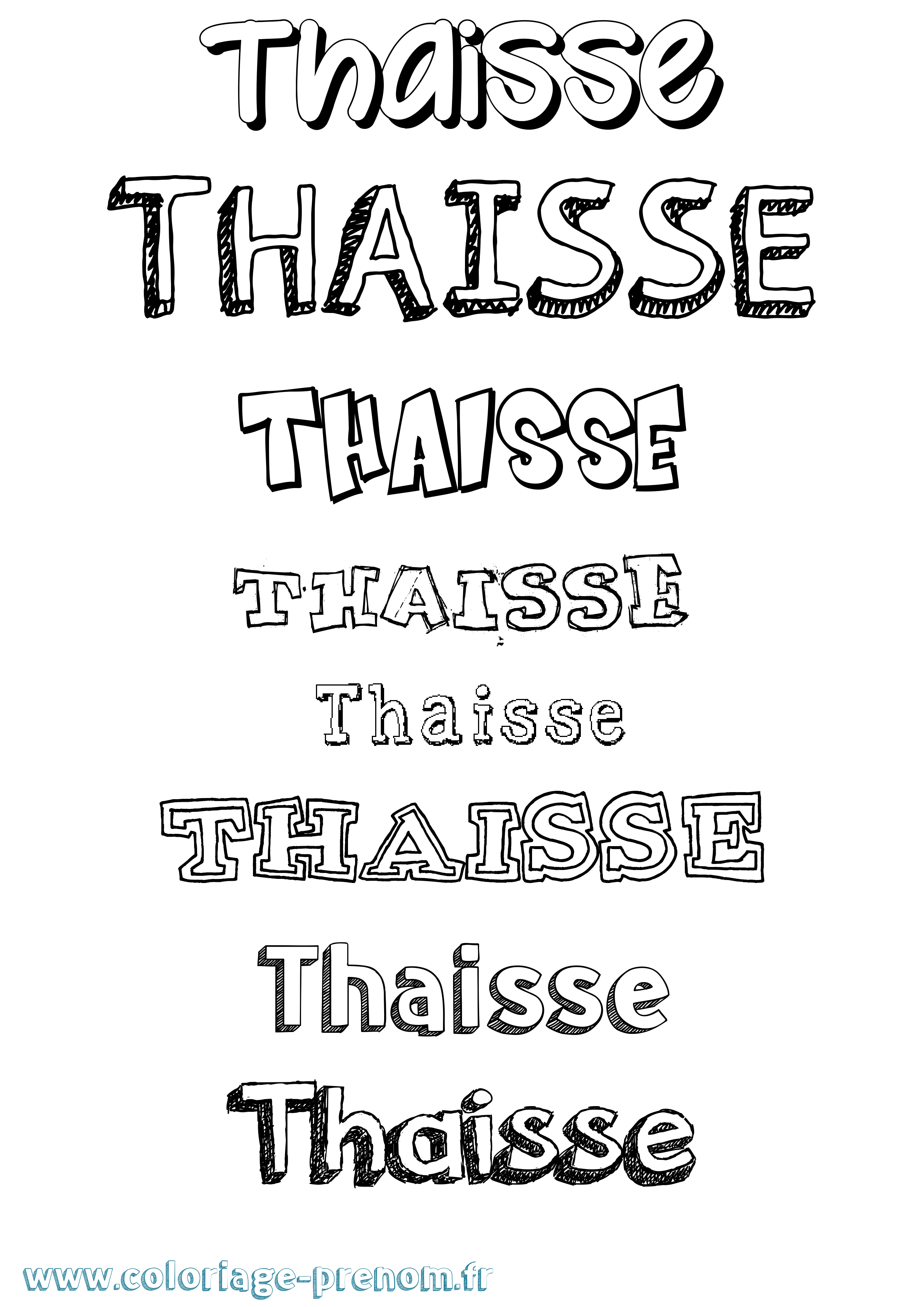 Coloriage Thaisse Dessiné Coloriage prénom Thaisse Dessiné