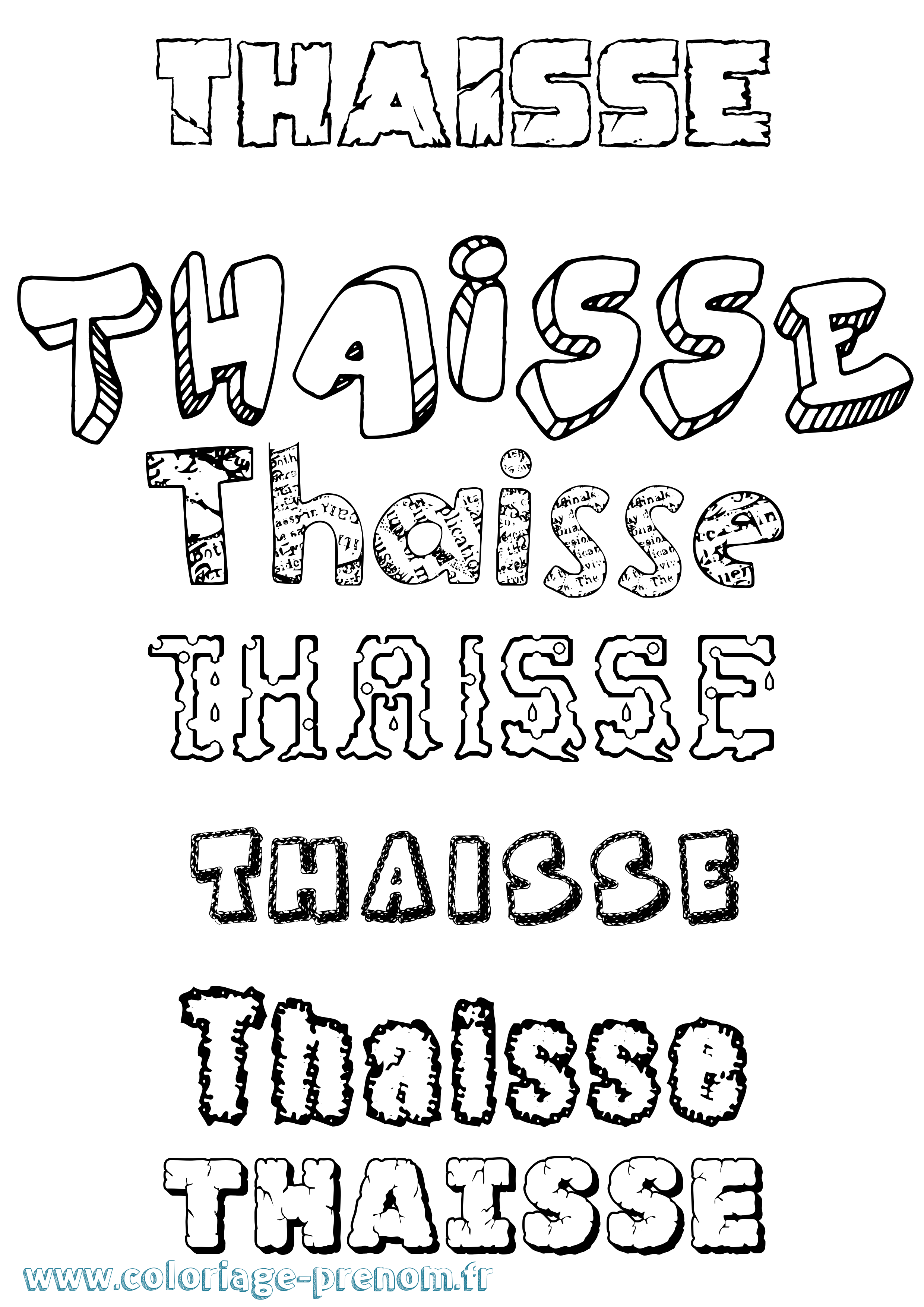 Coloriage Thaisse Destructuré Coloriage prénom Thaisse Destructuré