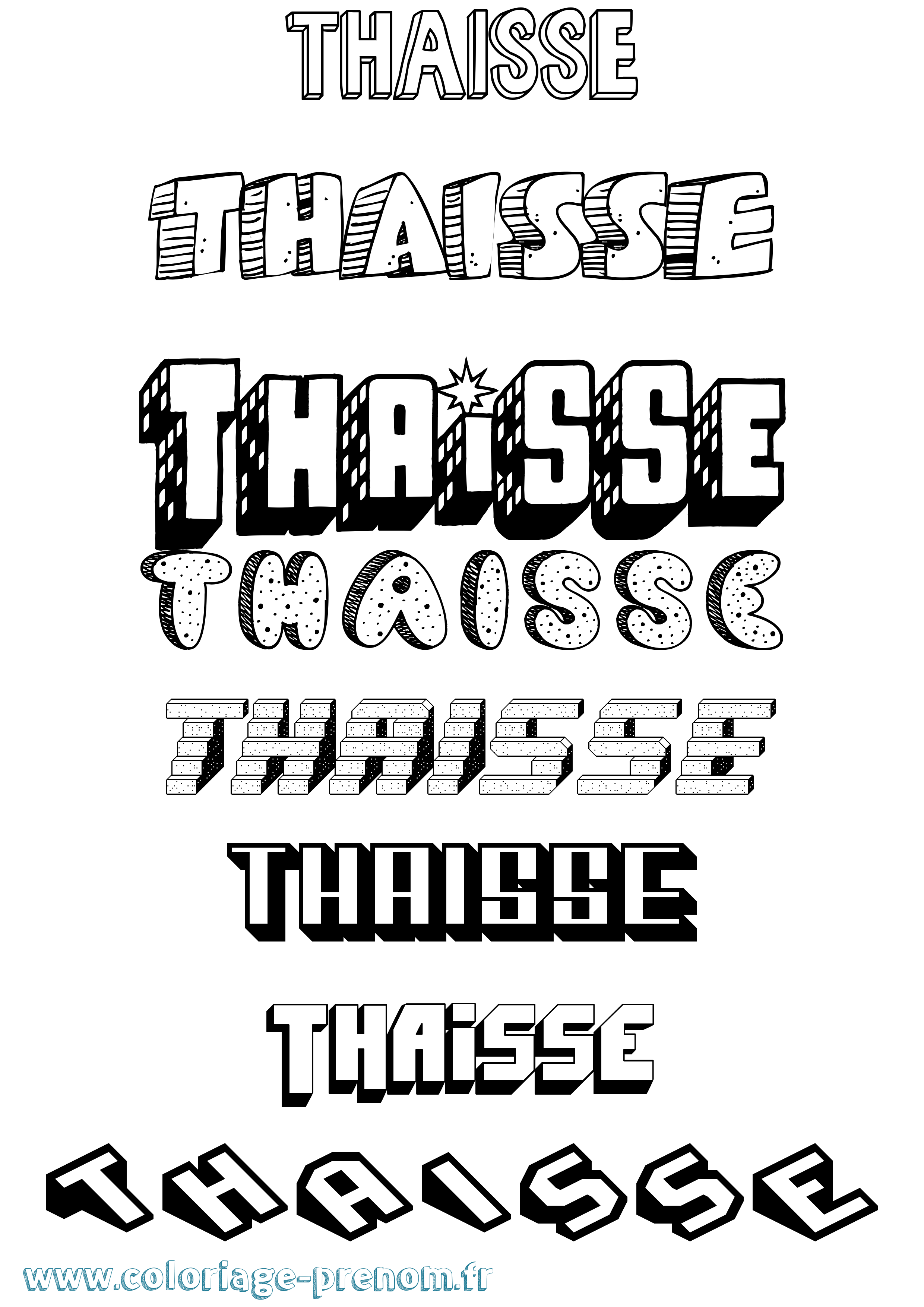 Coloriage Thaisse Effet 3D Coloriage prénom Thaisse Effet 3D