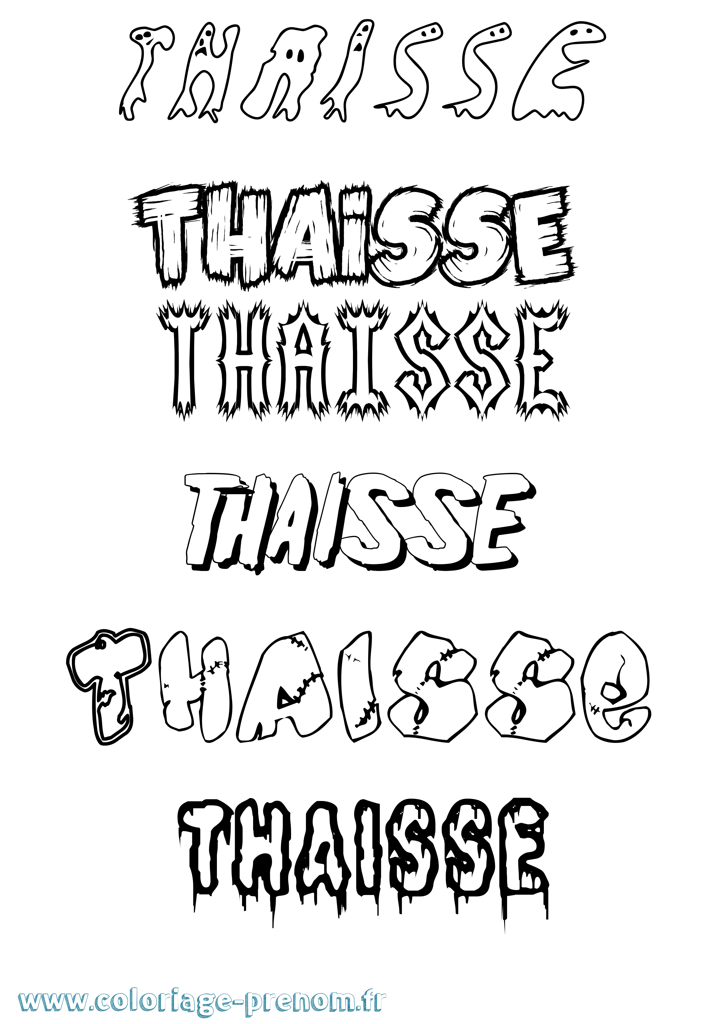 Coloriage Thaisse Frisson Coloriage prénom Thaisse Frisson