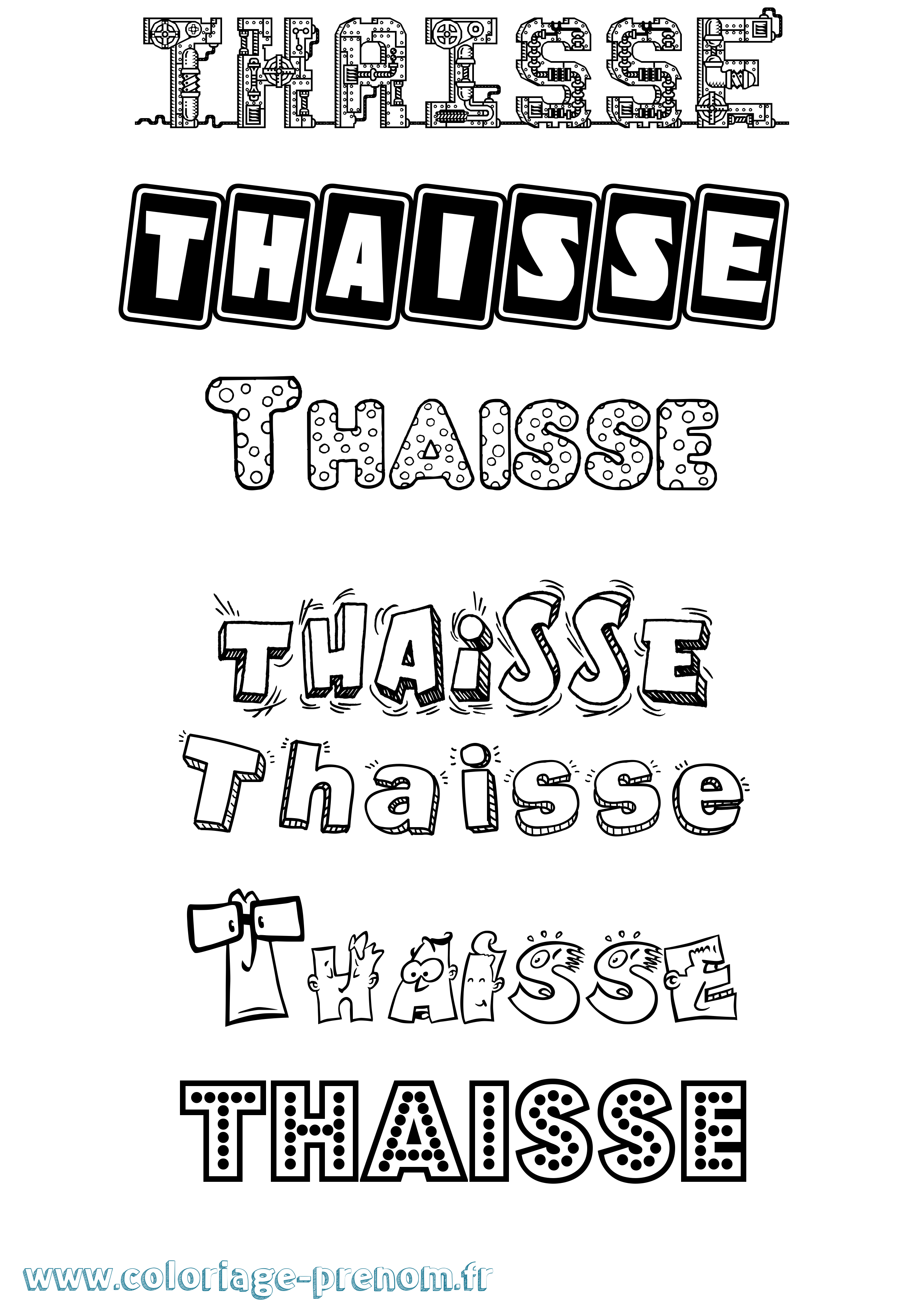Coloriage Thaisse Fun Coloriage prénom Thaisse Fun