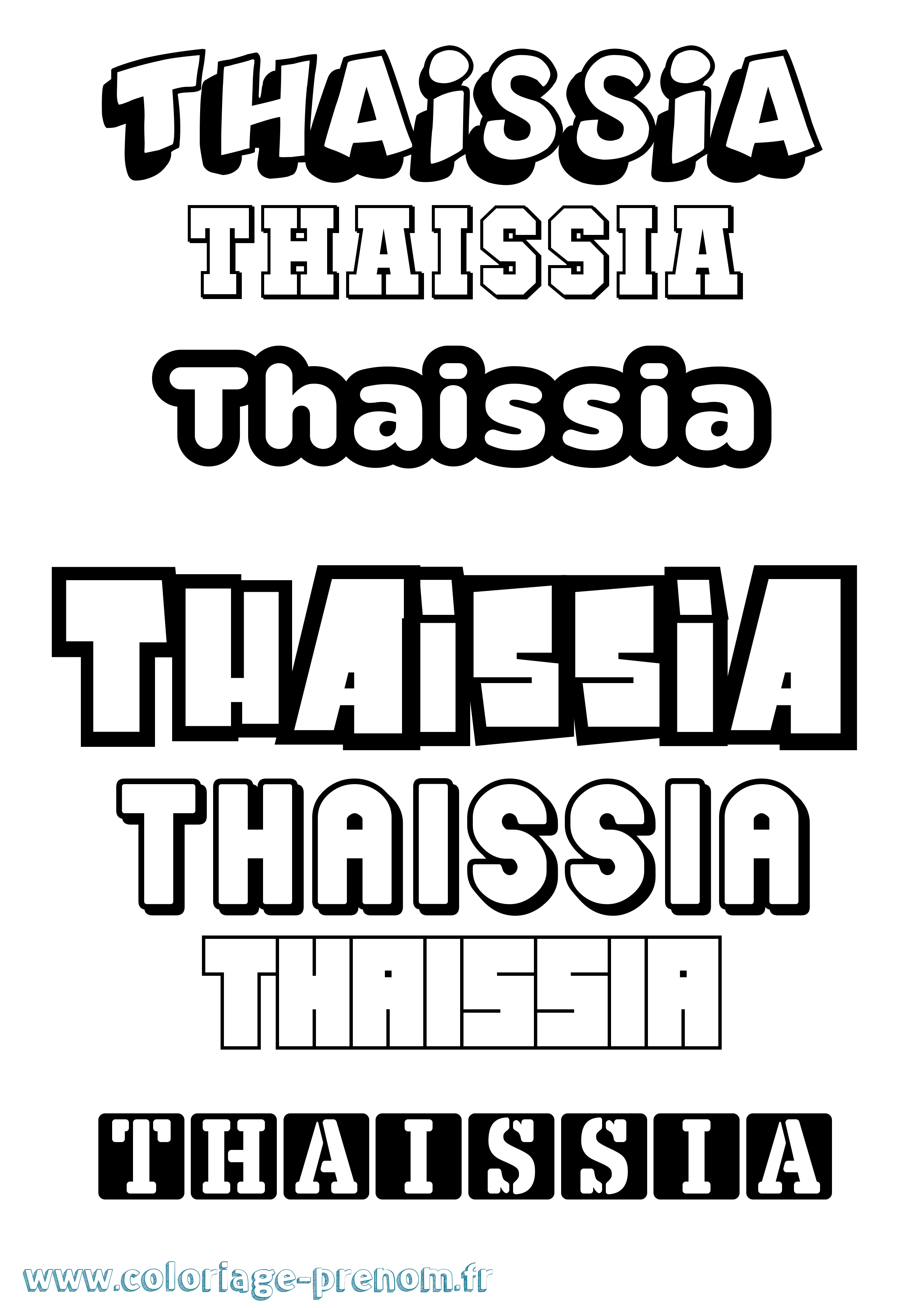 Coloriage Thaissia Simple Coloriage prénom Thaissia Simple