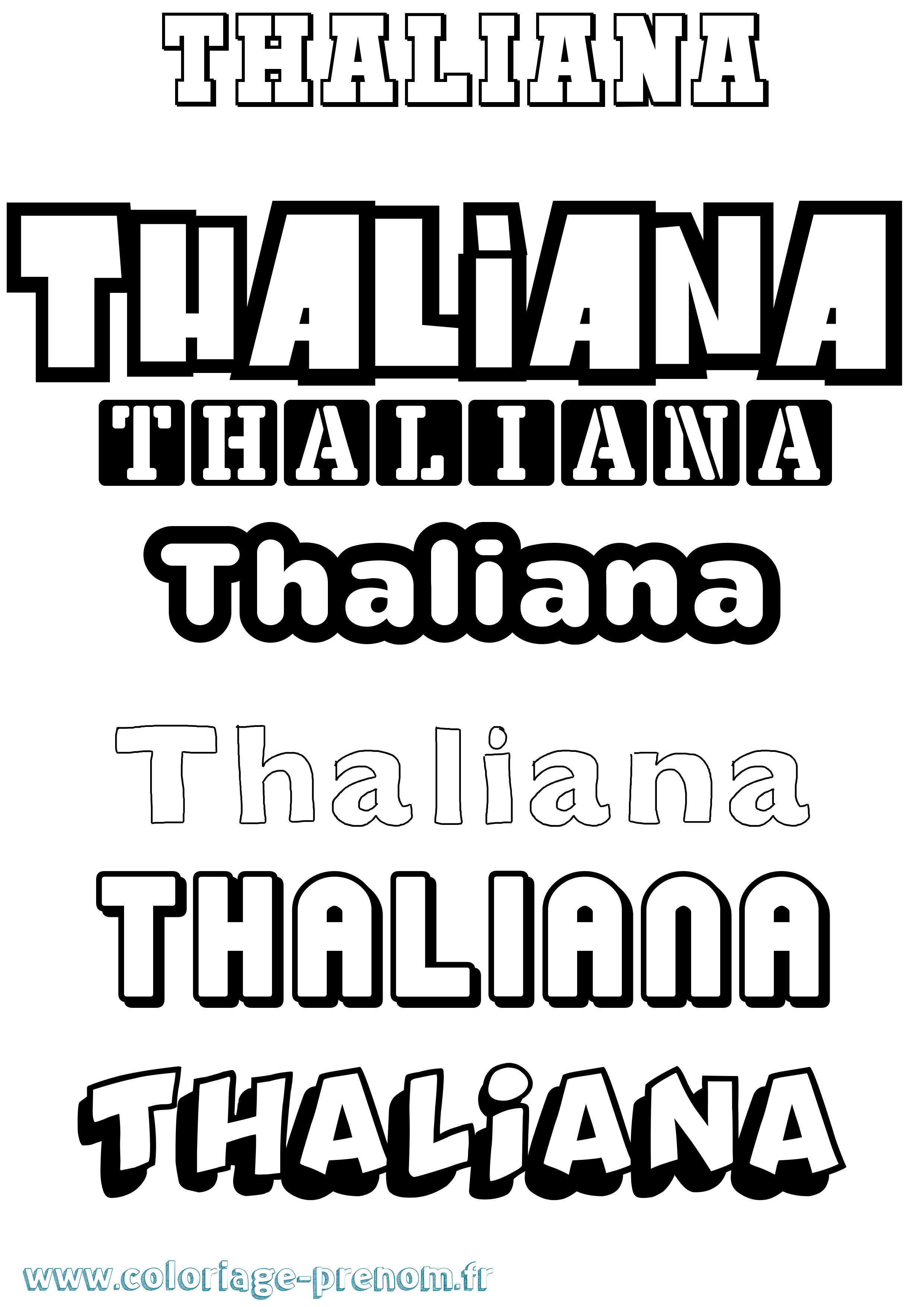 Coloriage Thaliana Simple Coloriage prénom Thaliana Simple