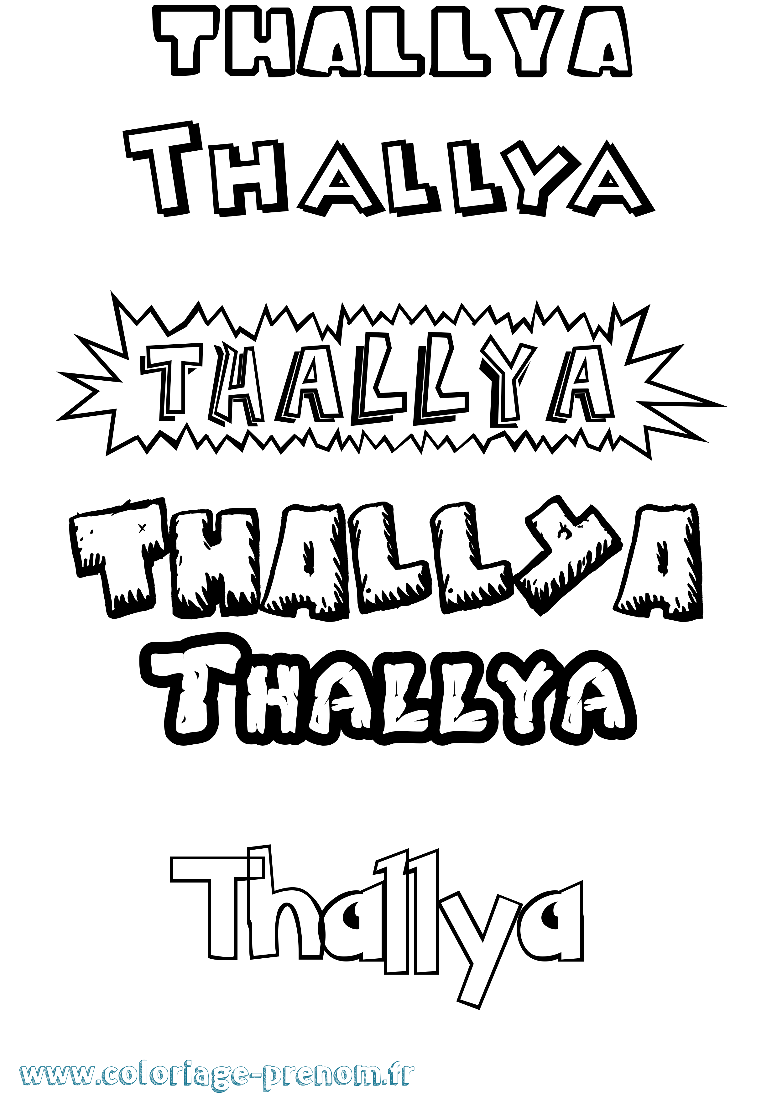 Coloriage Thallya Dessin Animé Coloriage prénom Thallya Dessin Animé