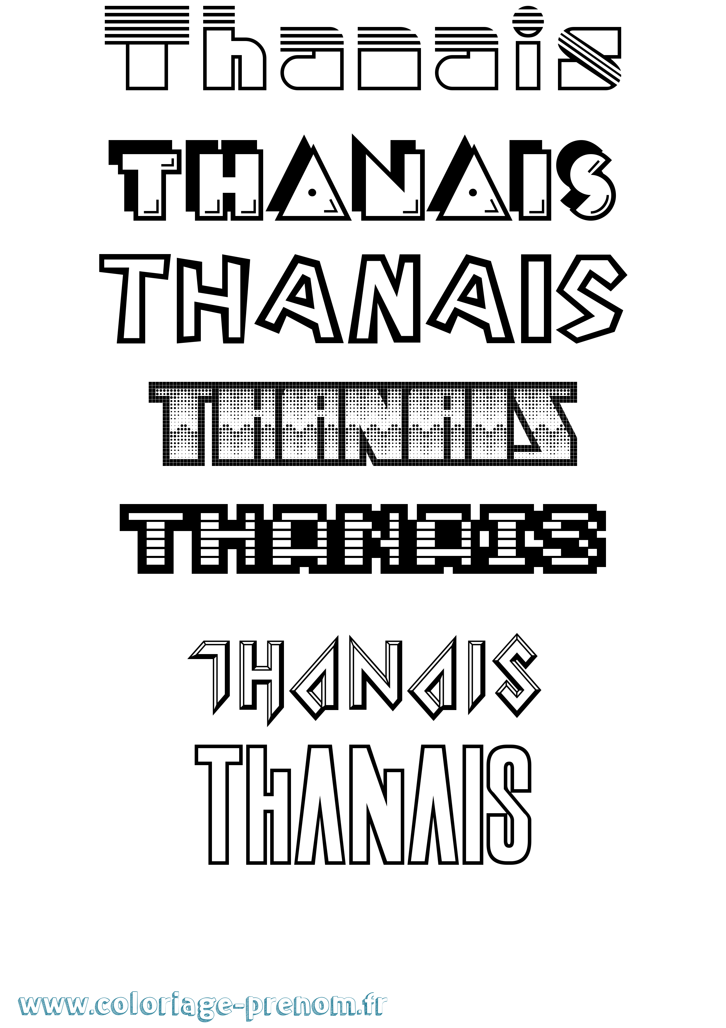 Coloriage Thanais Jeux Vidéos Coloriage prénom Thanais Jeux Vidéos