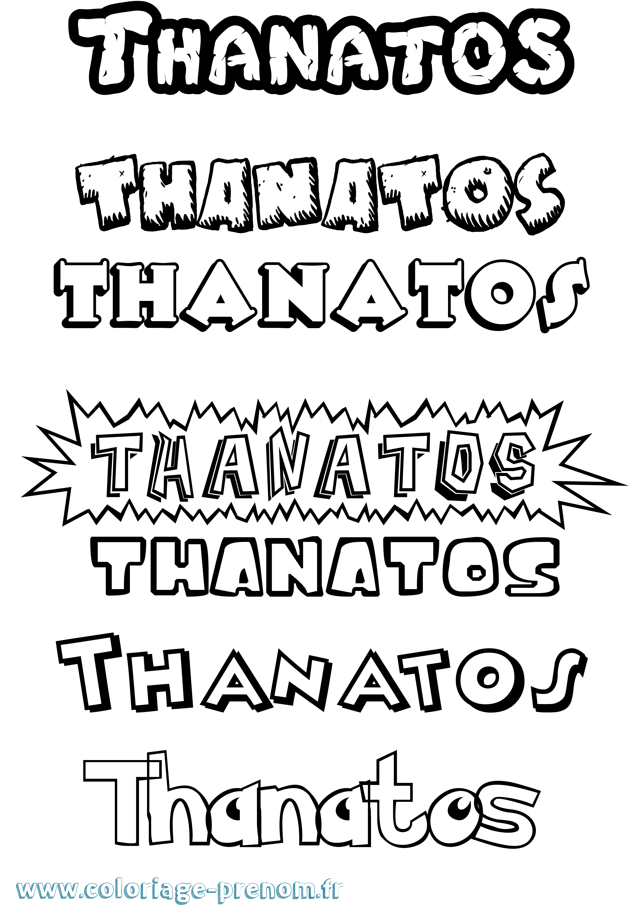 Coloriage Thanatos Dessin Animé Coloriage prénom Thanatos Dessin Animé