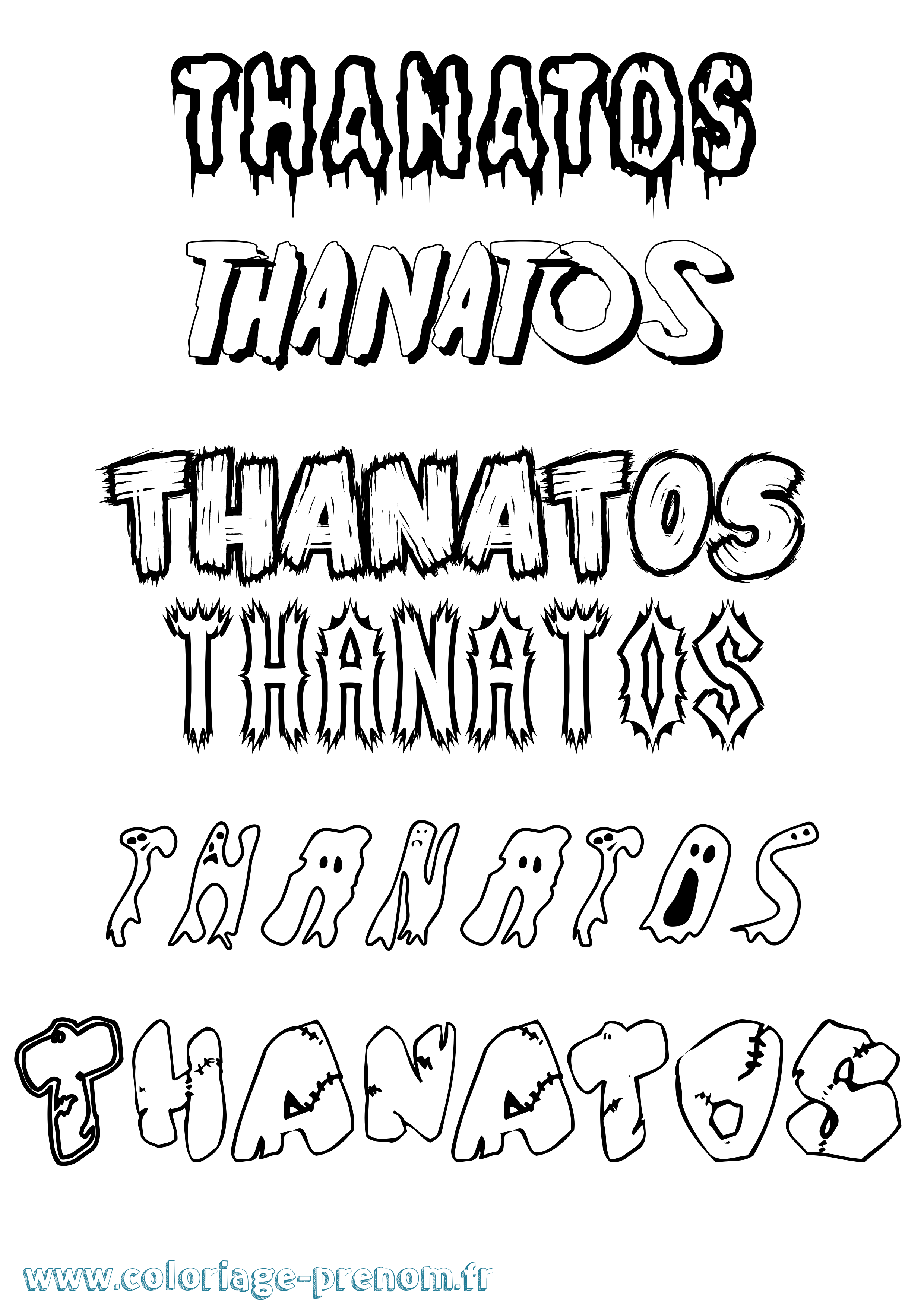 Coloriage Thanatos Frisson Coloriage prénom Thanatos Frisson