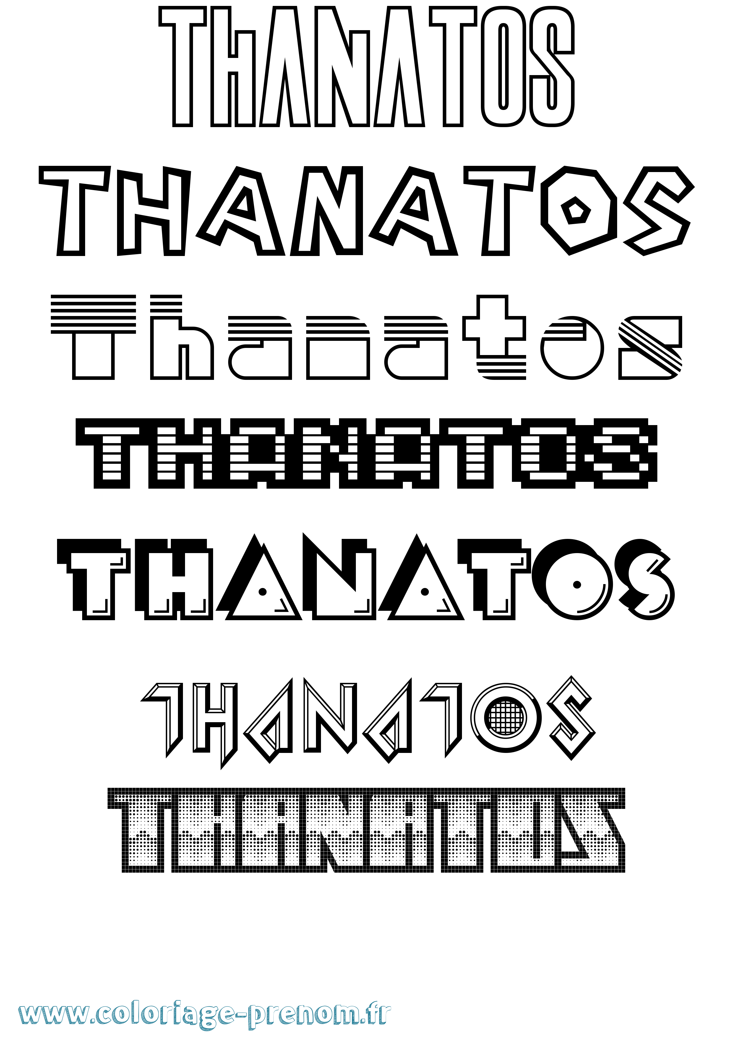 Coloriage Thanatos Jeux Vidéos Coloriage prénom Thanatos Jeux Vidéos