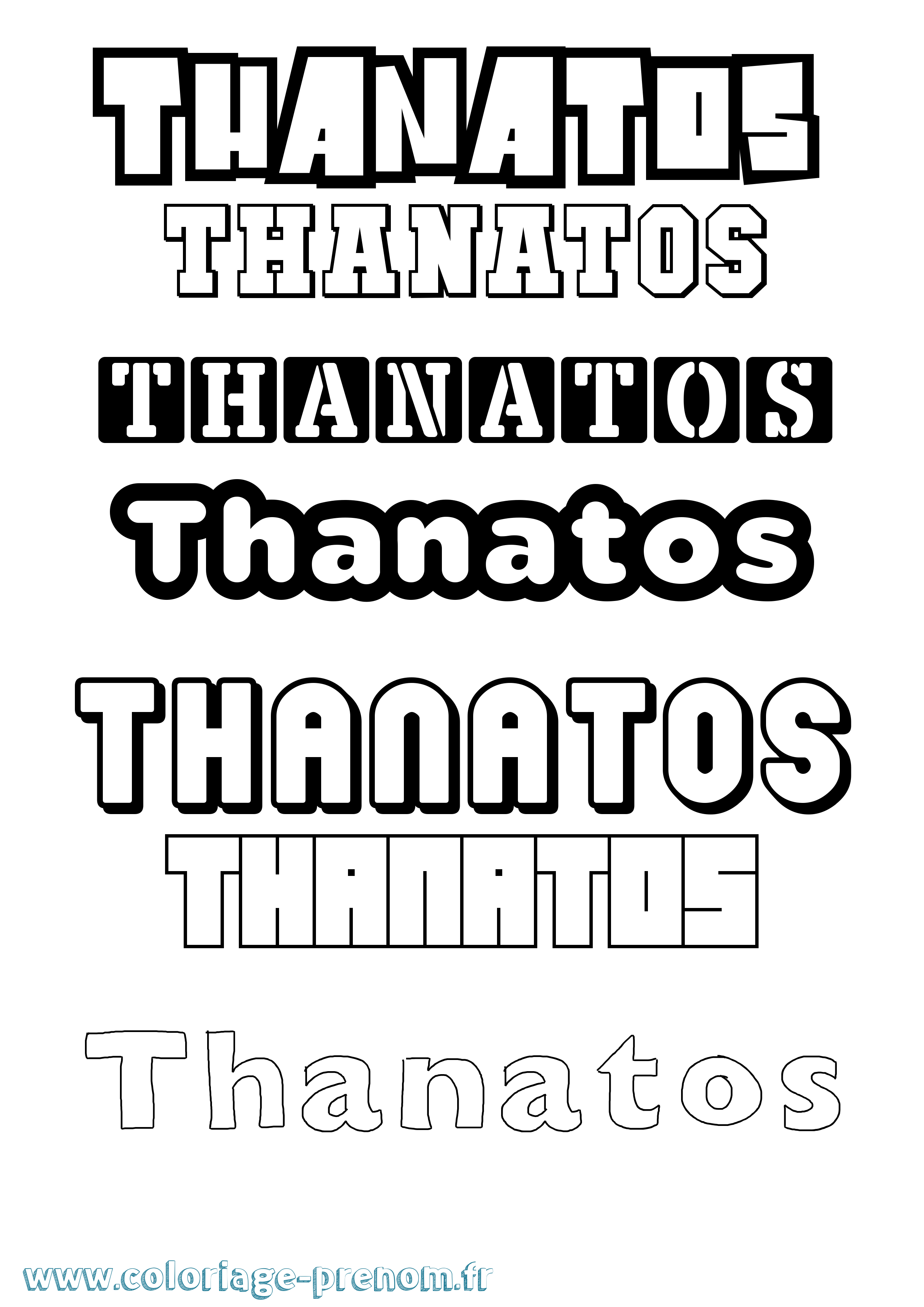 Coloriage Thanatos Simple Coloriage prénom Thanatos Simple