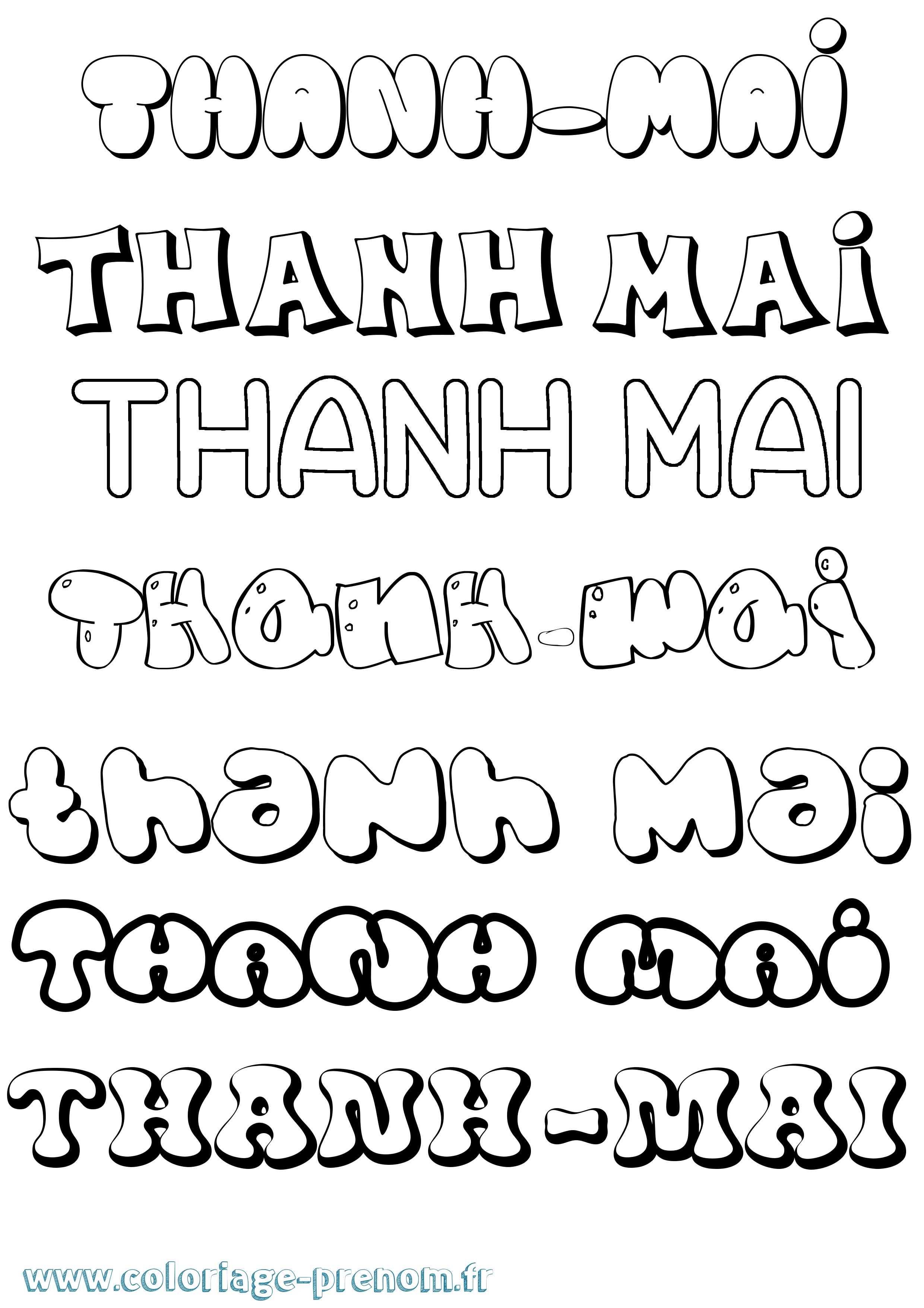 Coloriage Thanh-Mai Bubble Coloriage prénom Thanh-Mai Bubble