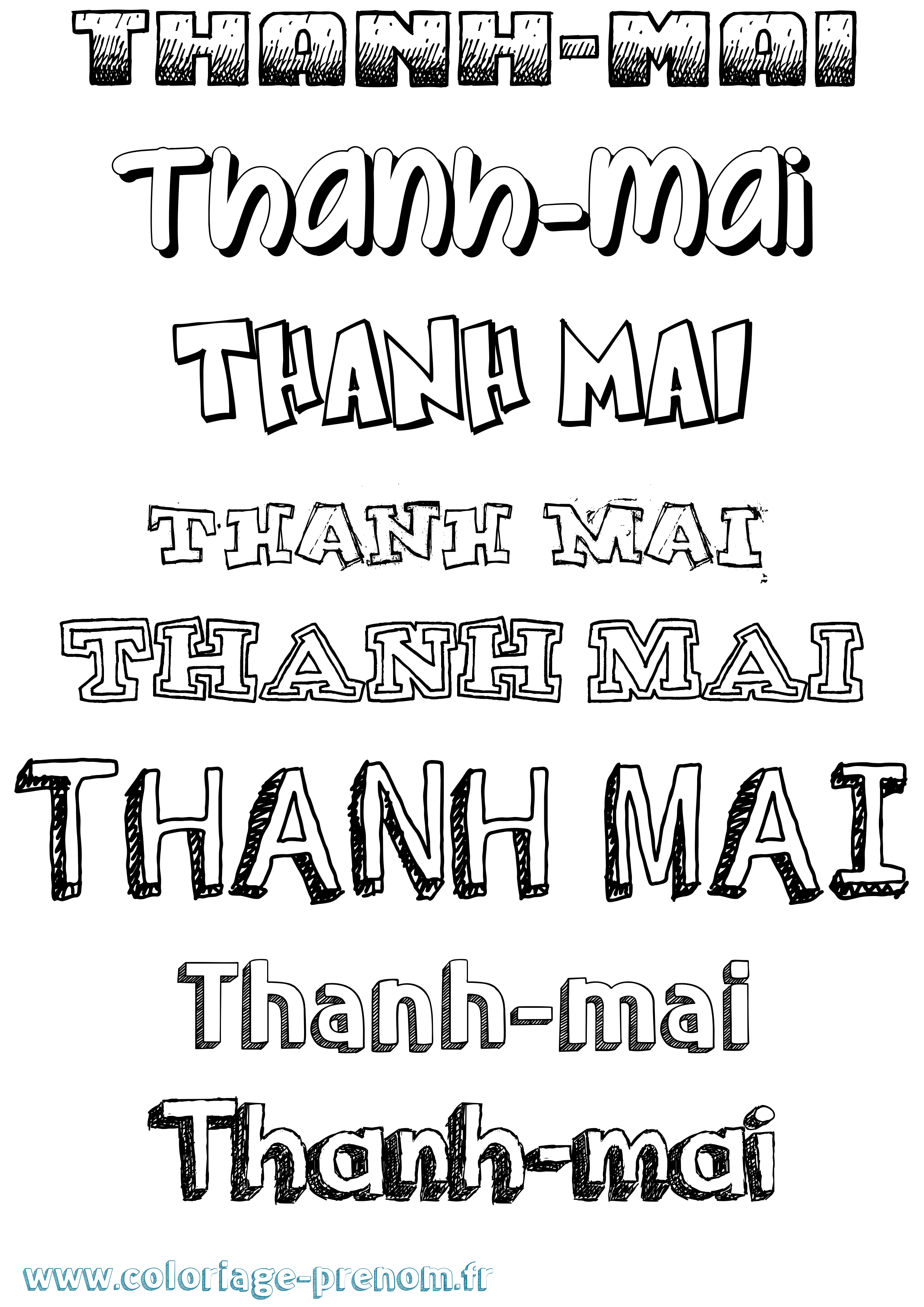 Coloriage Thanh-Mai Dessiné Coloriage prénom Thanh-Mai Dessiné