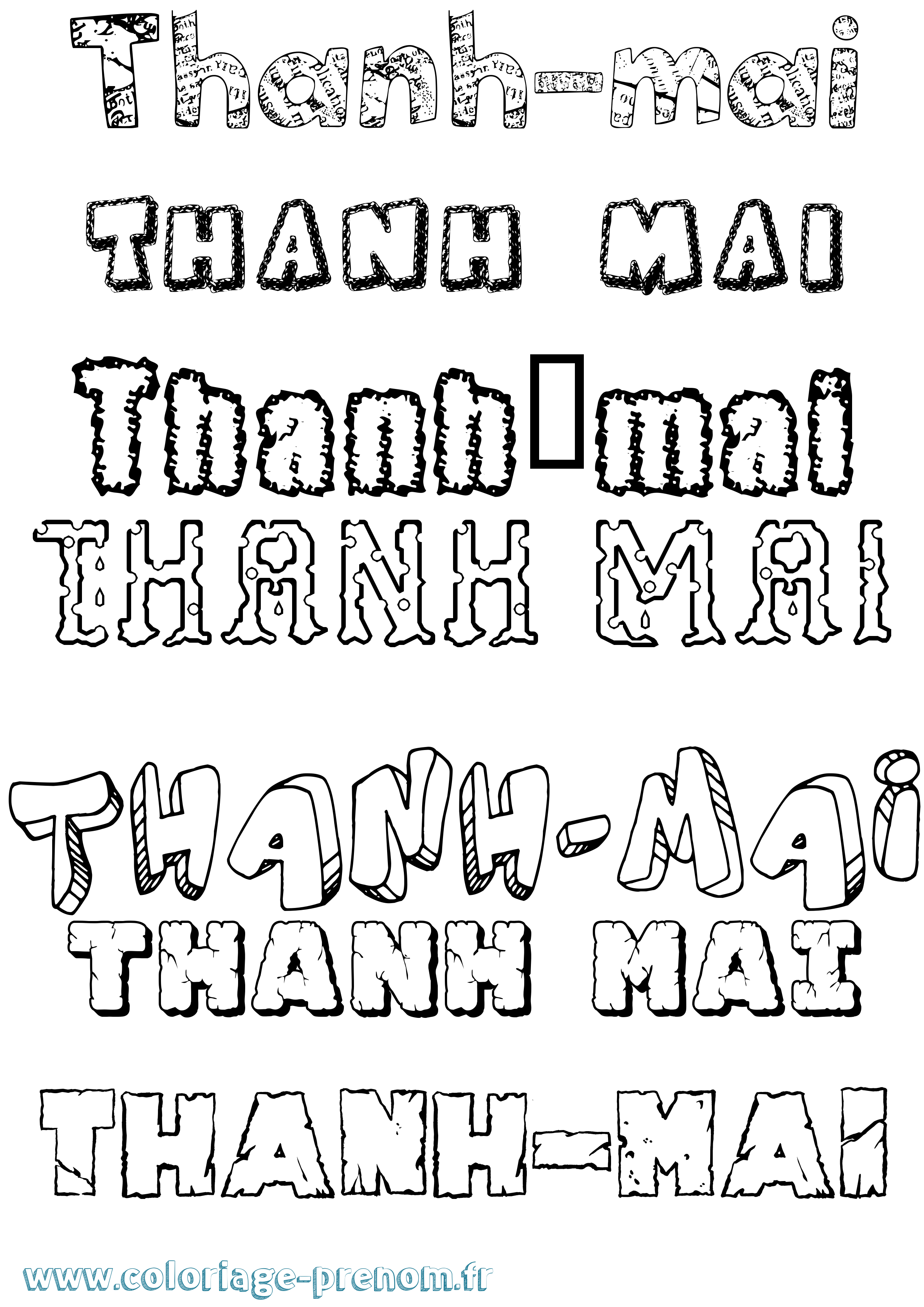 Coloriage Thanh-Mai Destructuré Coloriage prénom Thanh-Mai Destructuré
