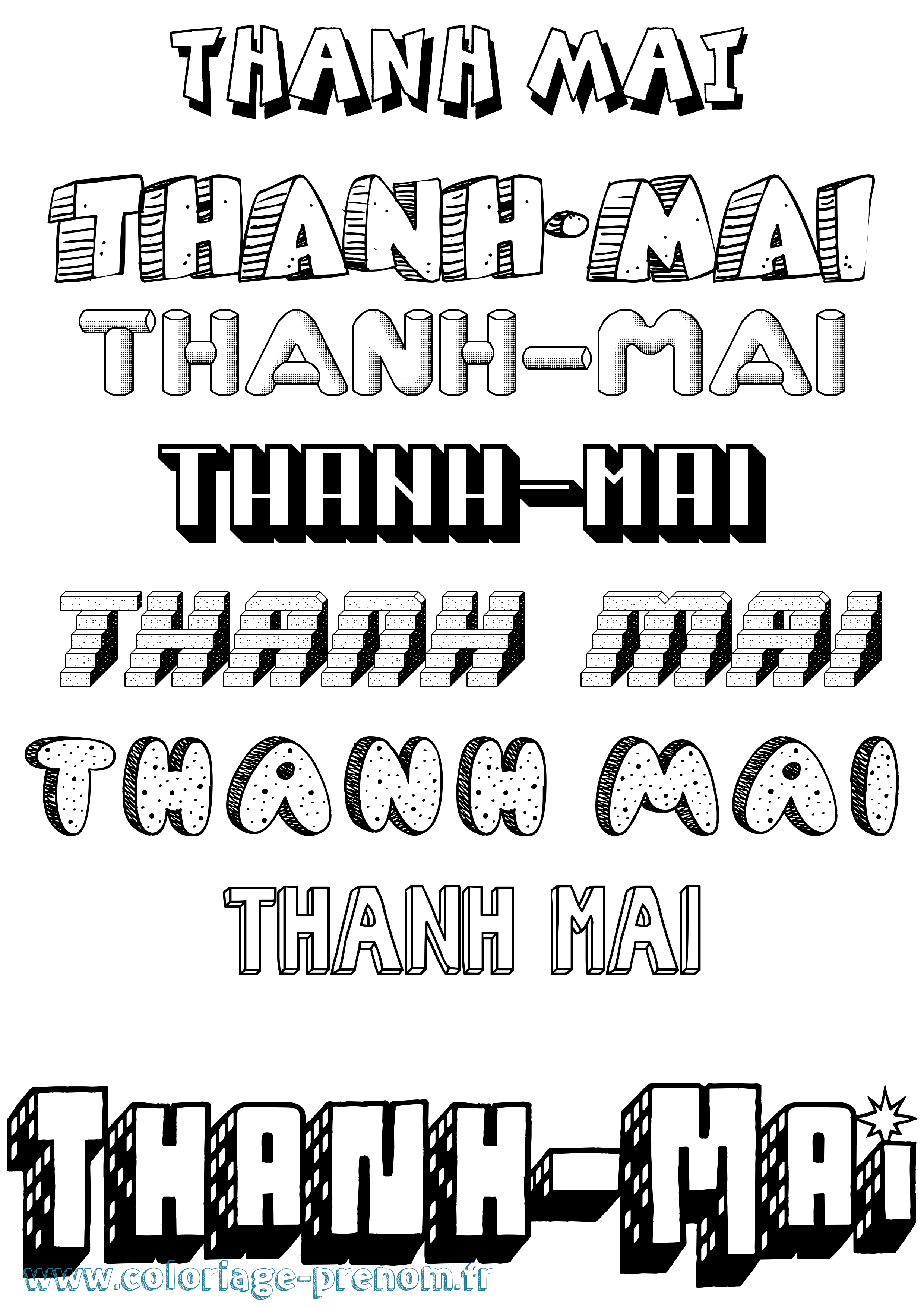 Coloriage Thanh-Mai Effet 3D Coloriage prénom Thanh-Mai Effet 3D