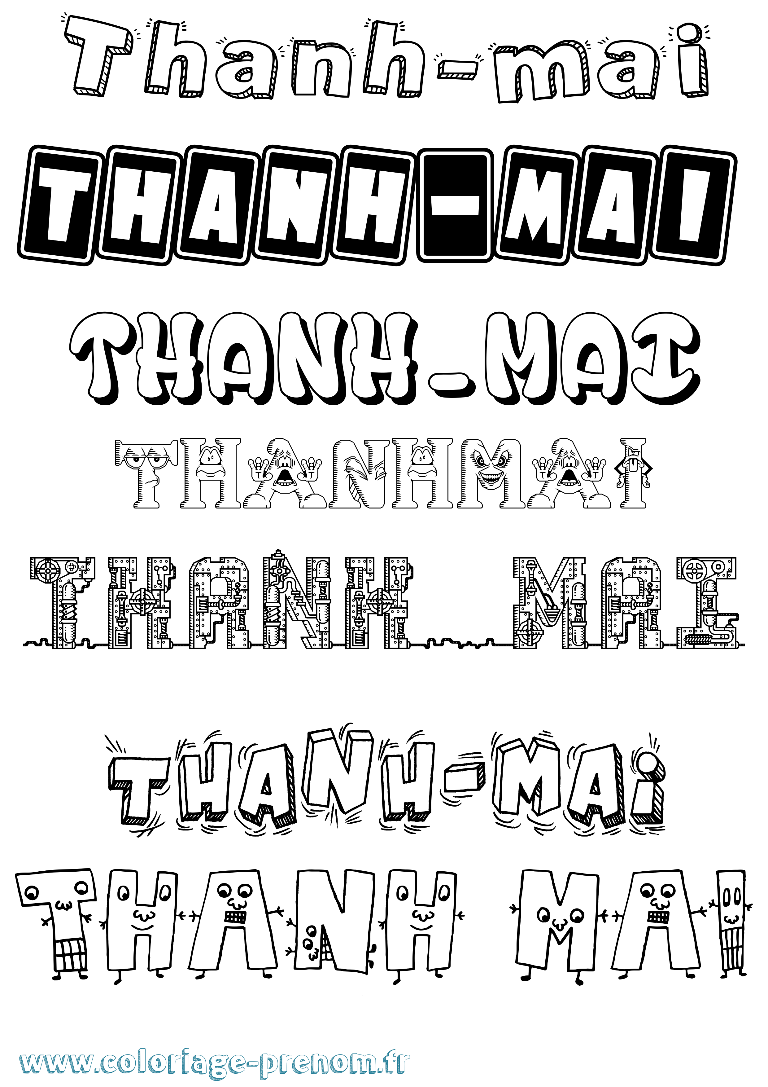 Coloriage Thanh-Mai Fun Coloriage prénom Thanh-Mai Fun