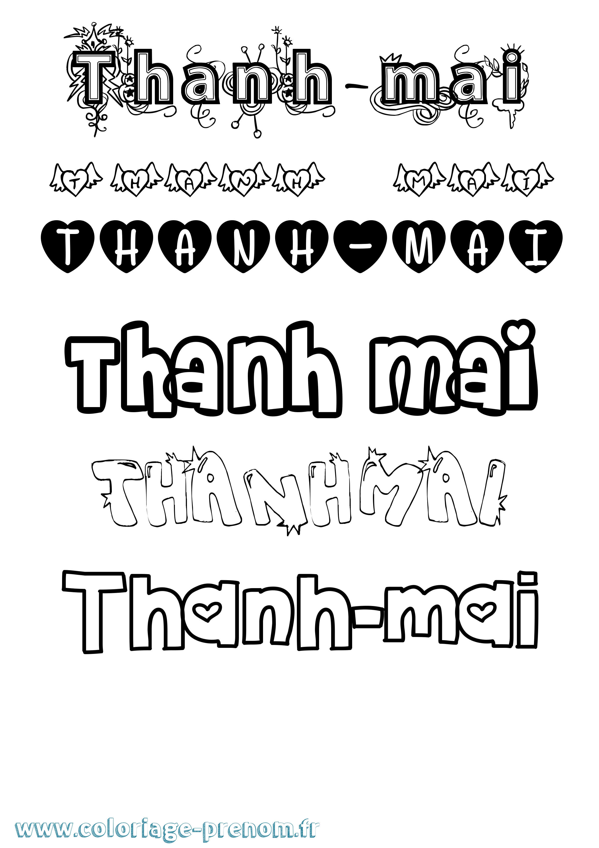 Coloriage Thanh-Mai Girly Coloriage prénom Thanh-Mai Girly