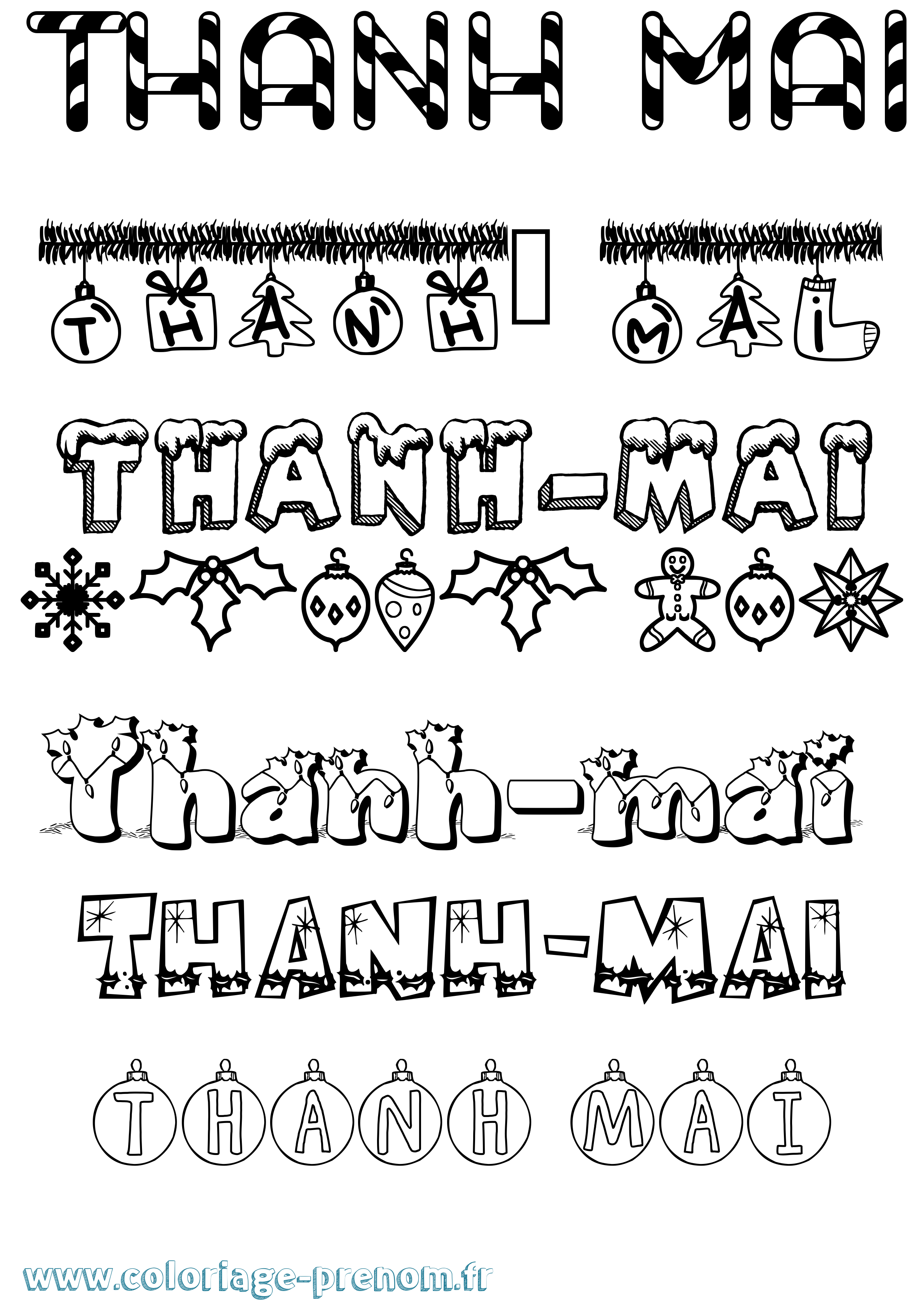 Coloriage Thanh-Mai Noël Coloriage prénom Thanh-Mai Noël