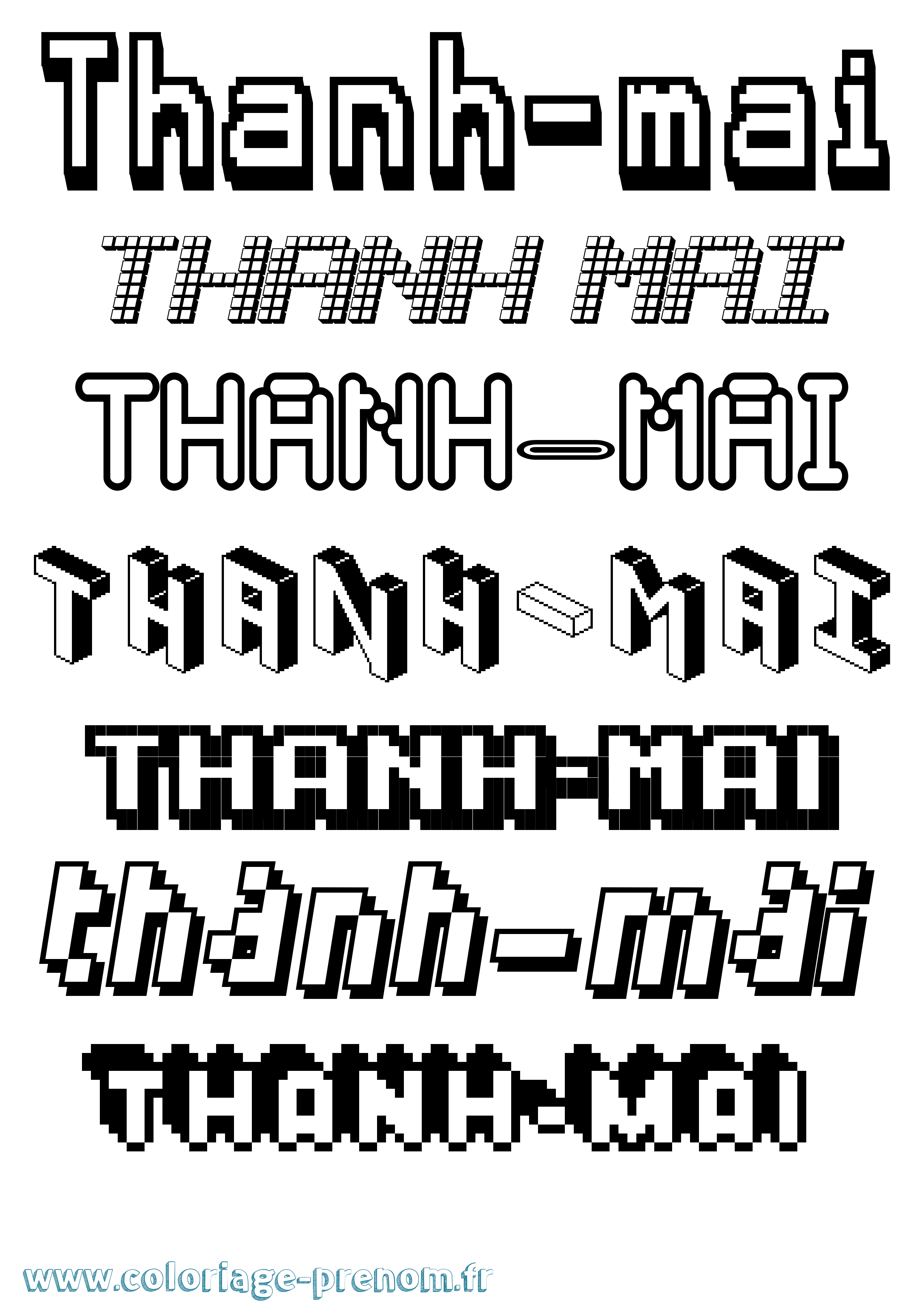 Coloriage Thanh-Mai Pixel Coloriage prénom Thanh-Mai Pixel