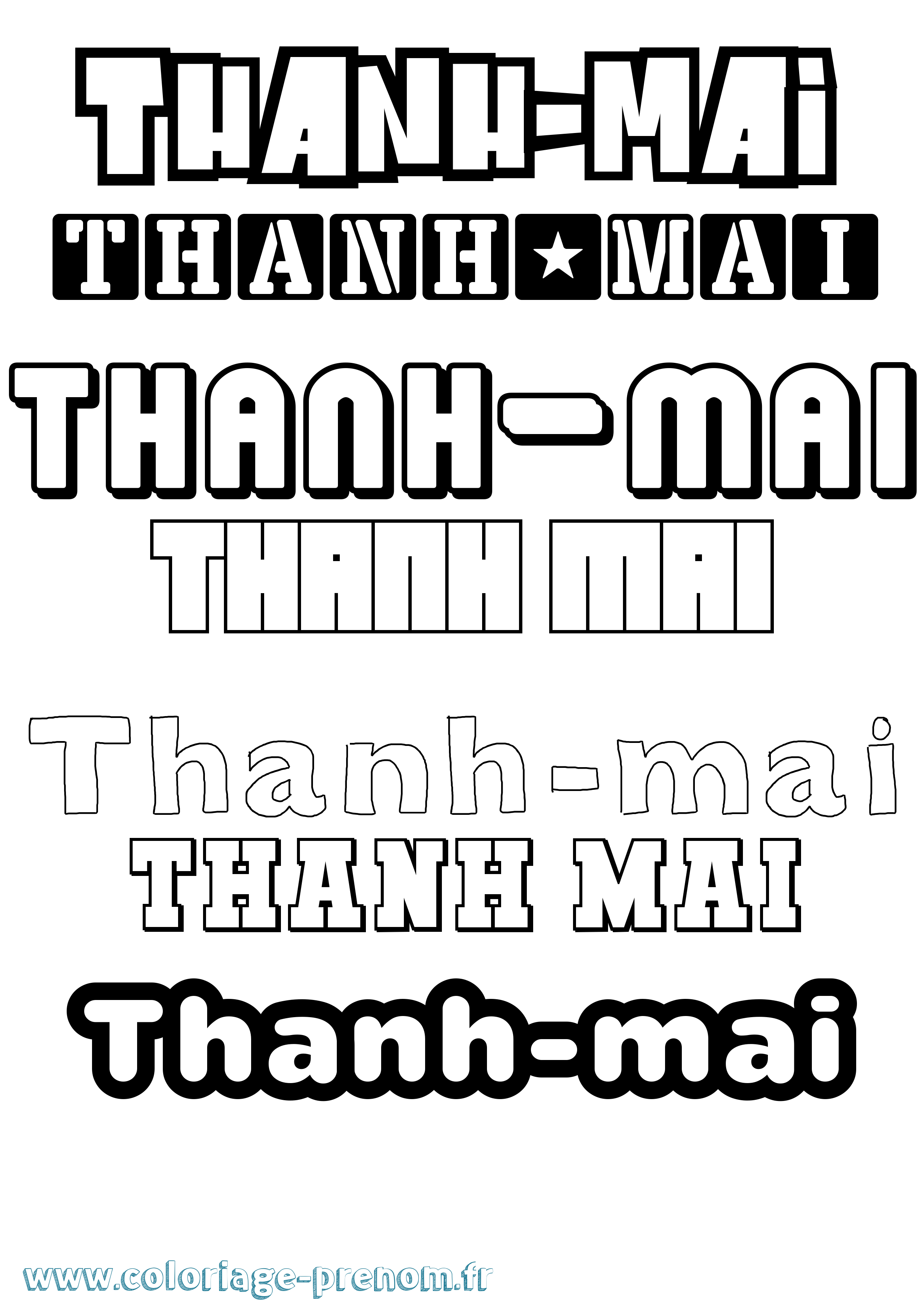Coloriage Thanh-Mai Simple Coloriage prénom Thanh-Mai Simple