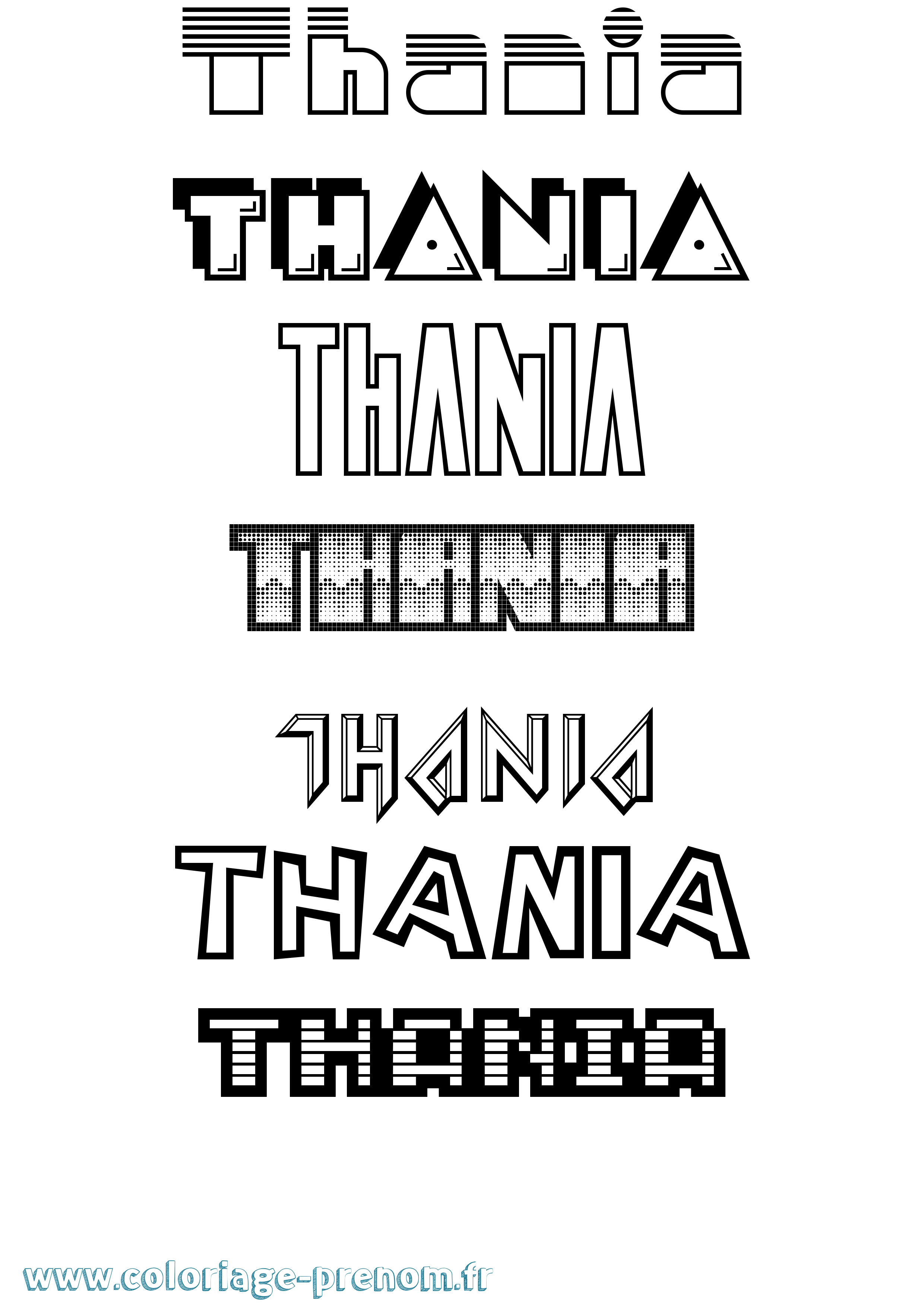 Coloriage Thania Jeux Vidéos Coloriage prénom Thania Jeux Vidéos