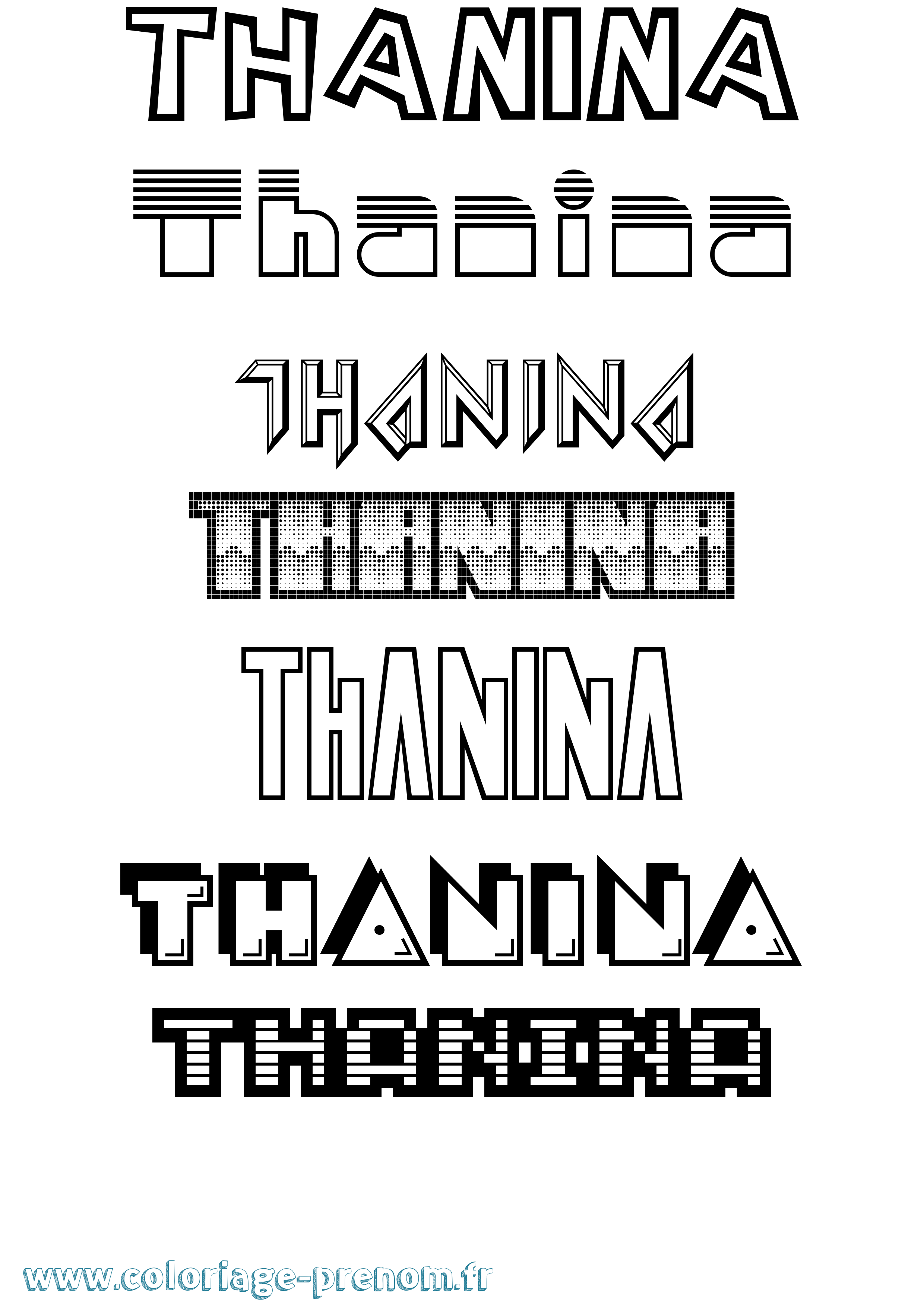 Coloriage Thanina Jeux Vidéos Coloriage prénom Thanina Jeux Vidéos