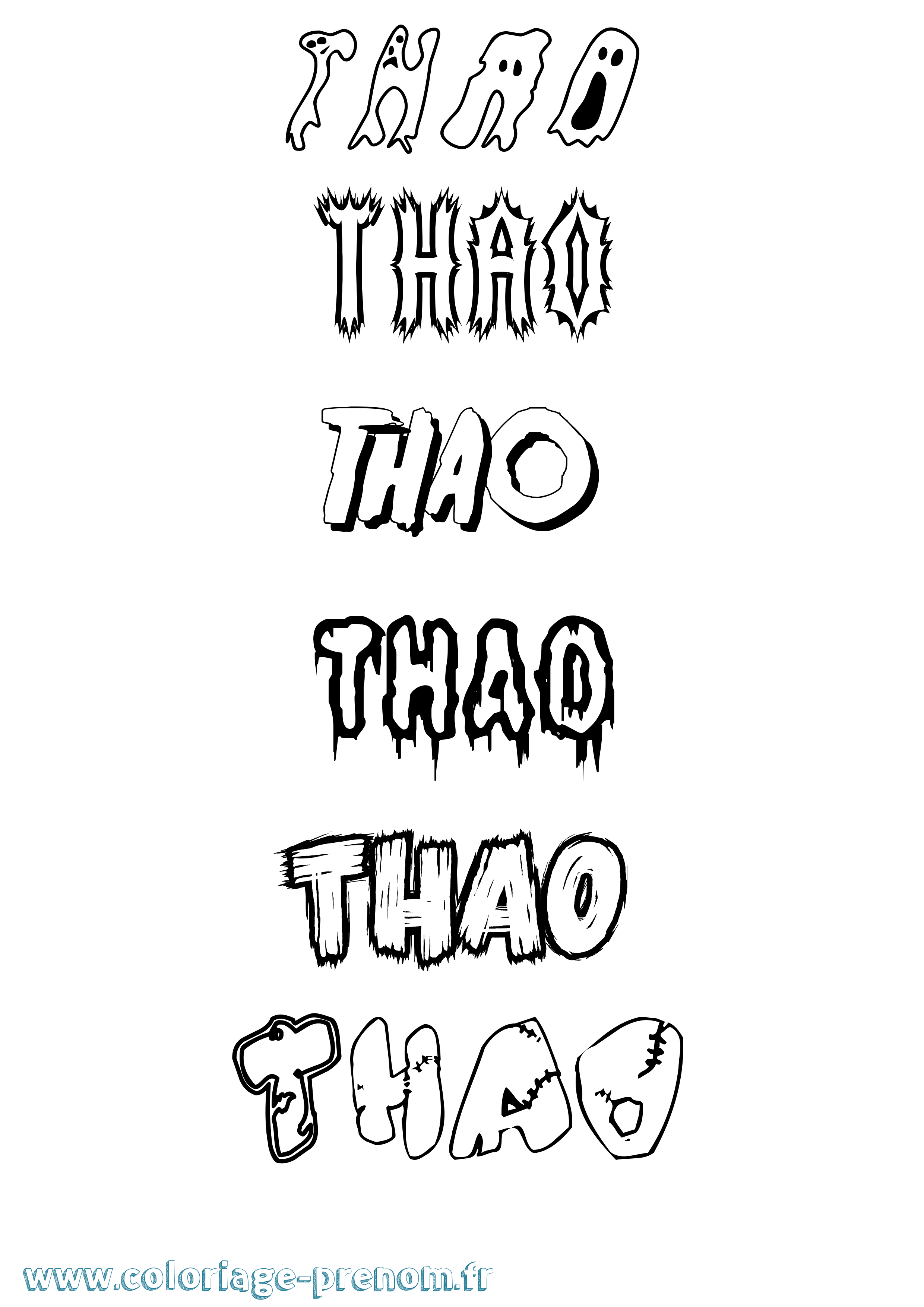Coloriage Thao Frisson Coloriage prénom Thao Frisson