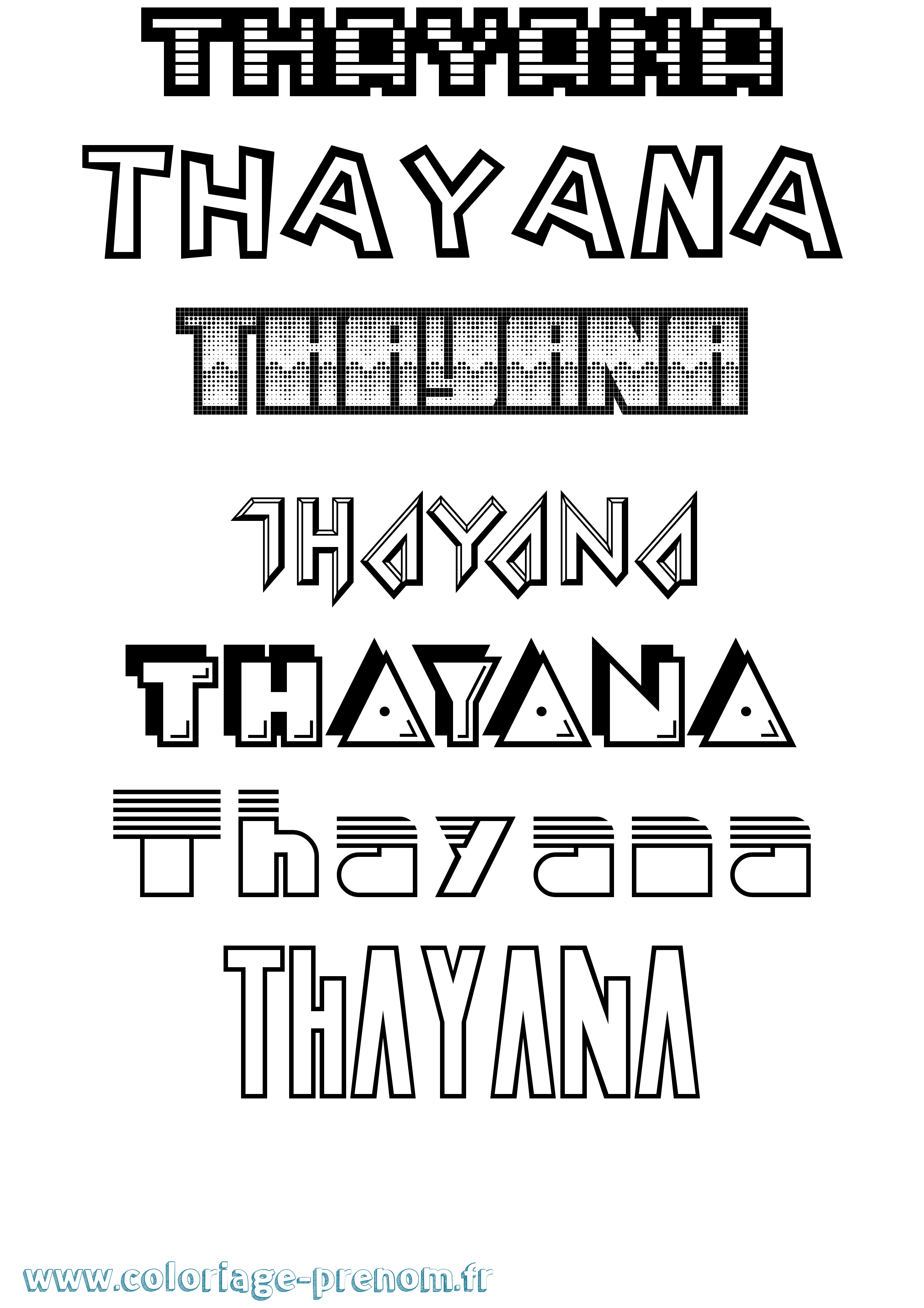 Coloriage Thayana Jeux Vidéos Coloriage prénom Thayana Jeux Vidéos
