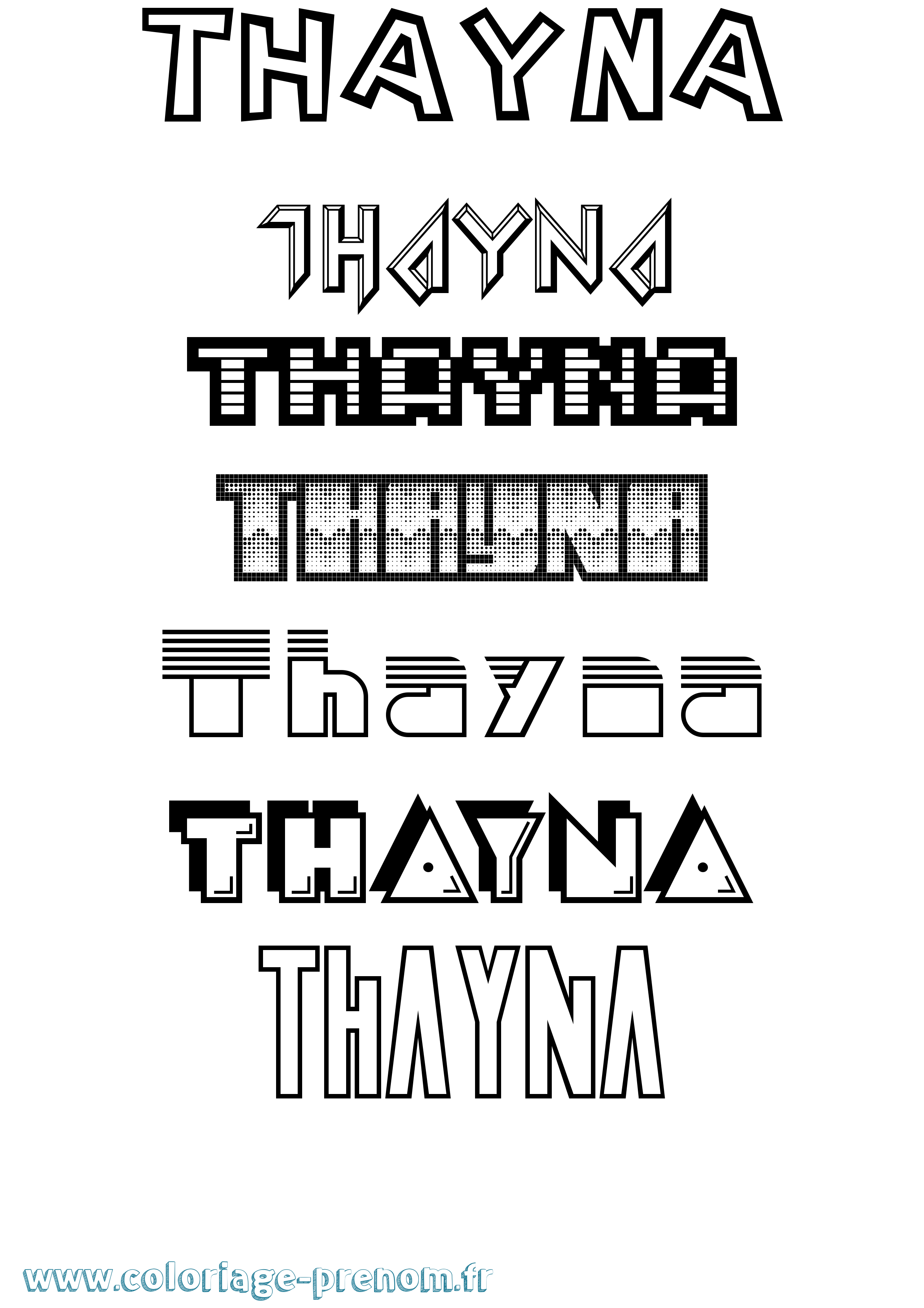 Coloriage Thayna Jeux Vidéos Coloriage prénom Thayna Jeux Vidéos