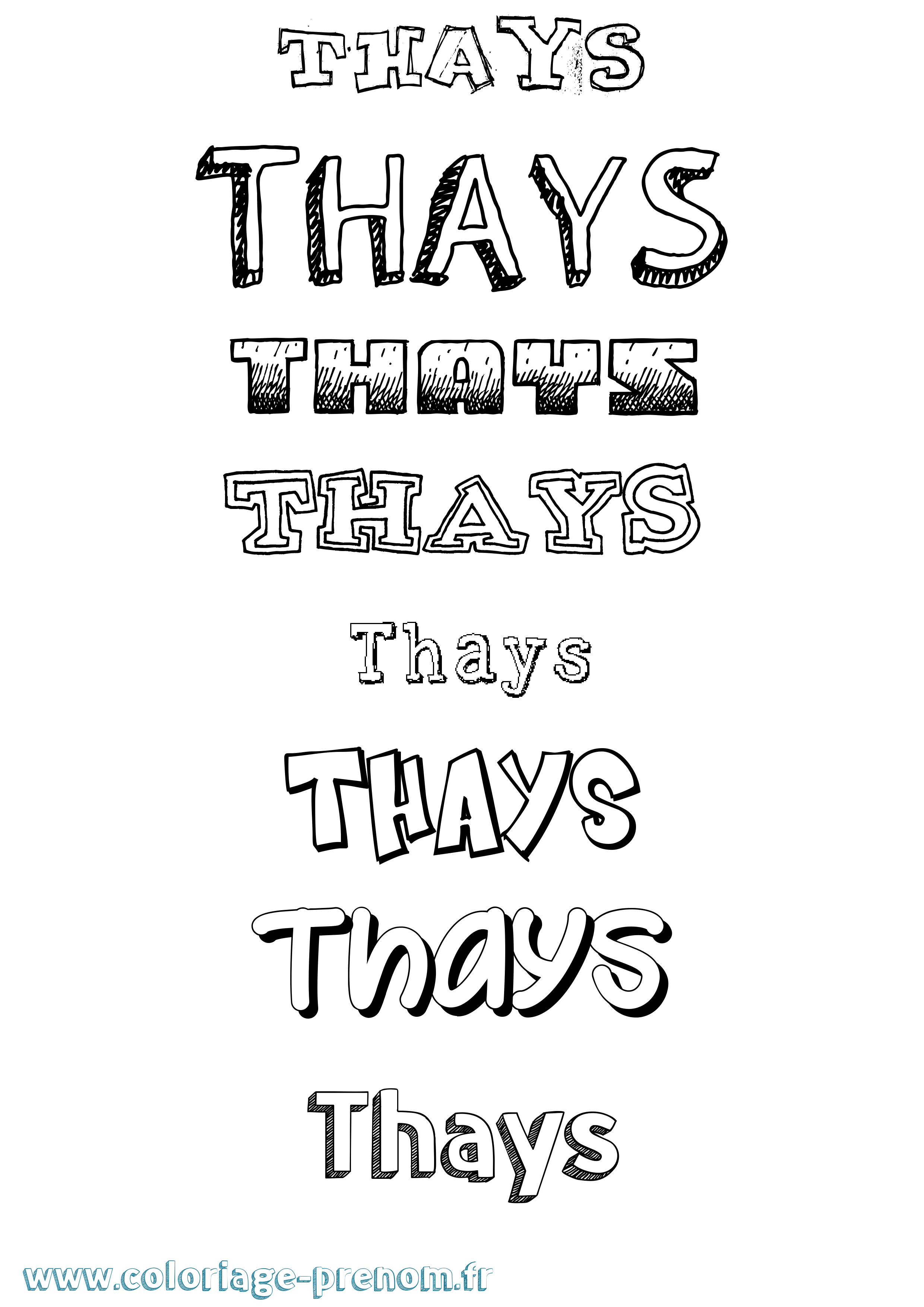 Coloriage Thays Dessiné Coloriage prénom Thays Dessiné