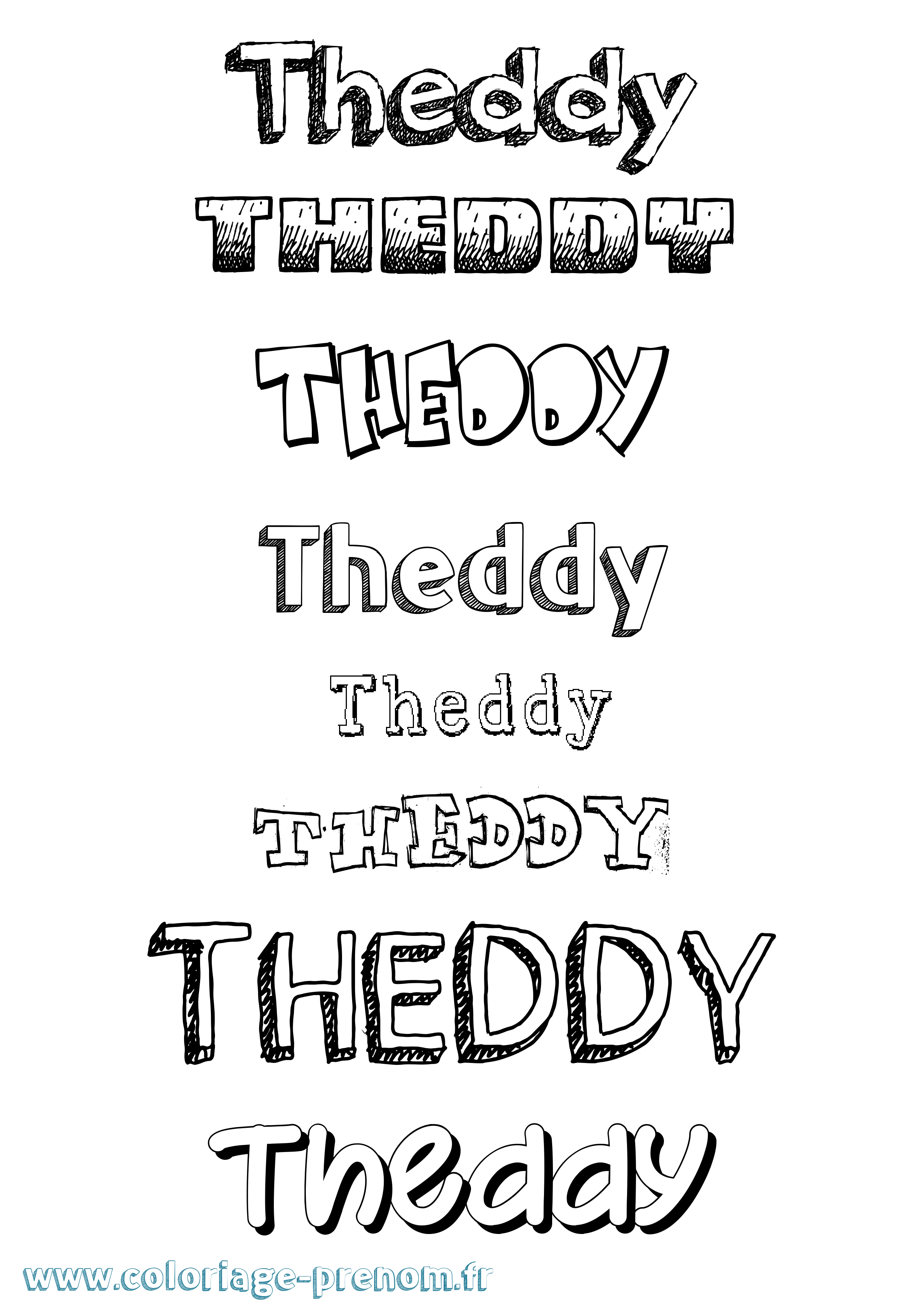 Coloriage Theddy Dessiné Coloriage prénom Theddy Dessiné