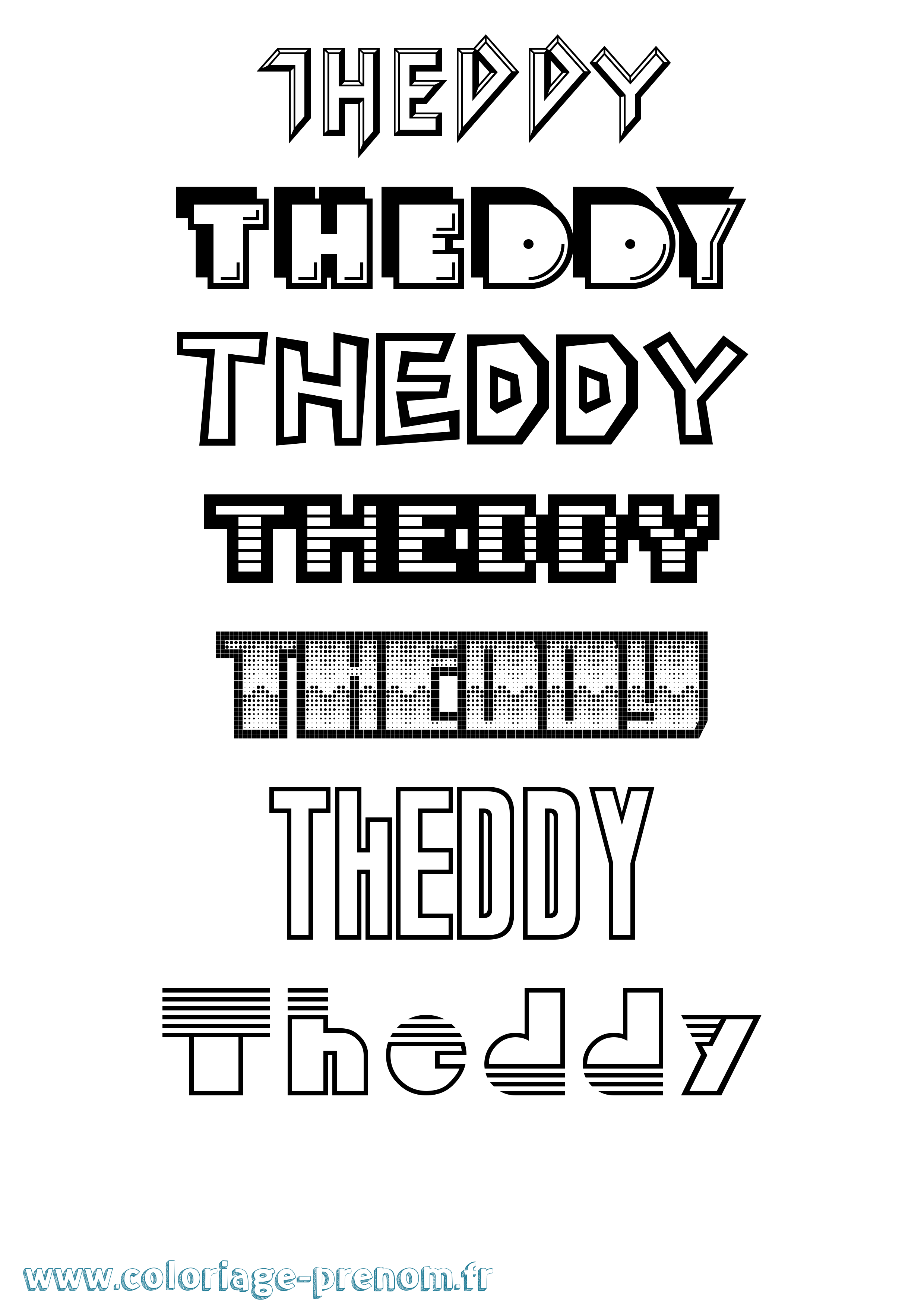 Coloriage Theddy Jeux Vidéos Coloriage prénom Theddy Jeux Vidéos