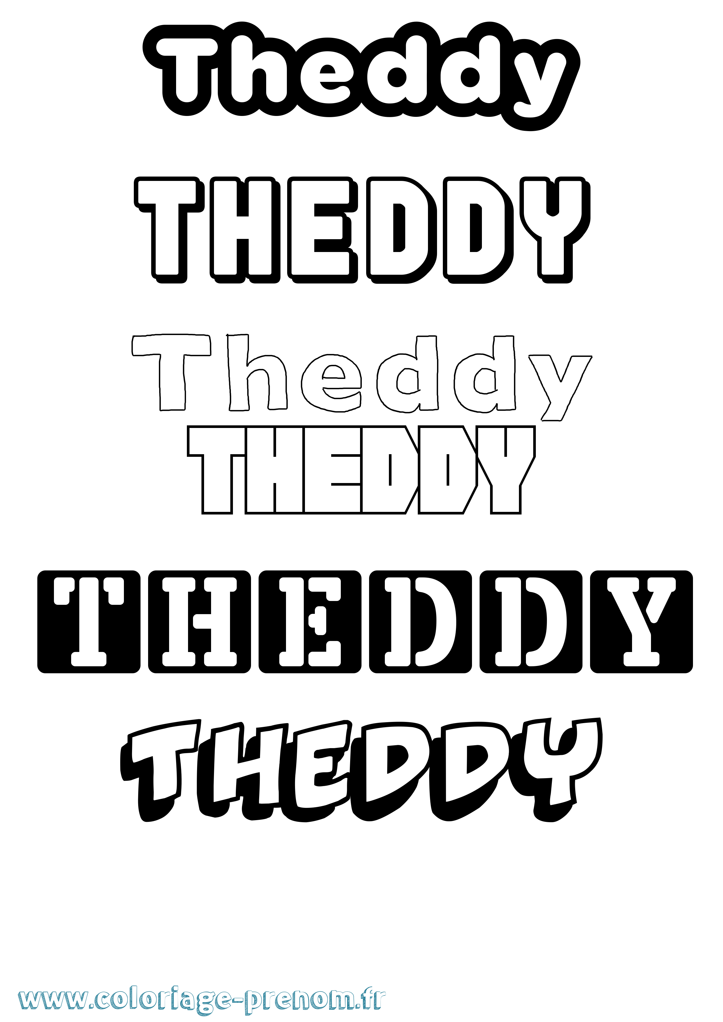 Coloriage Theddy Simple Coloriage prénom Theddy Simple