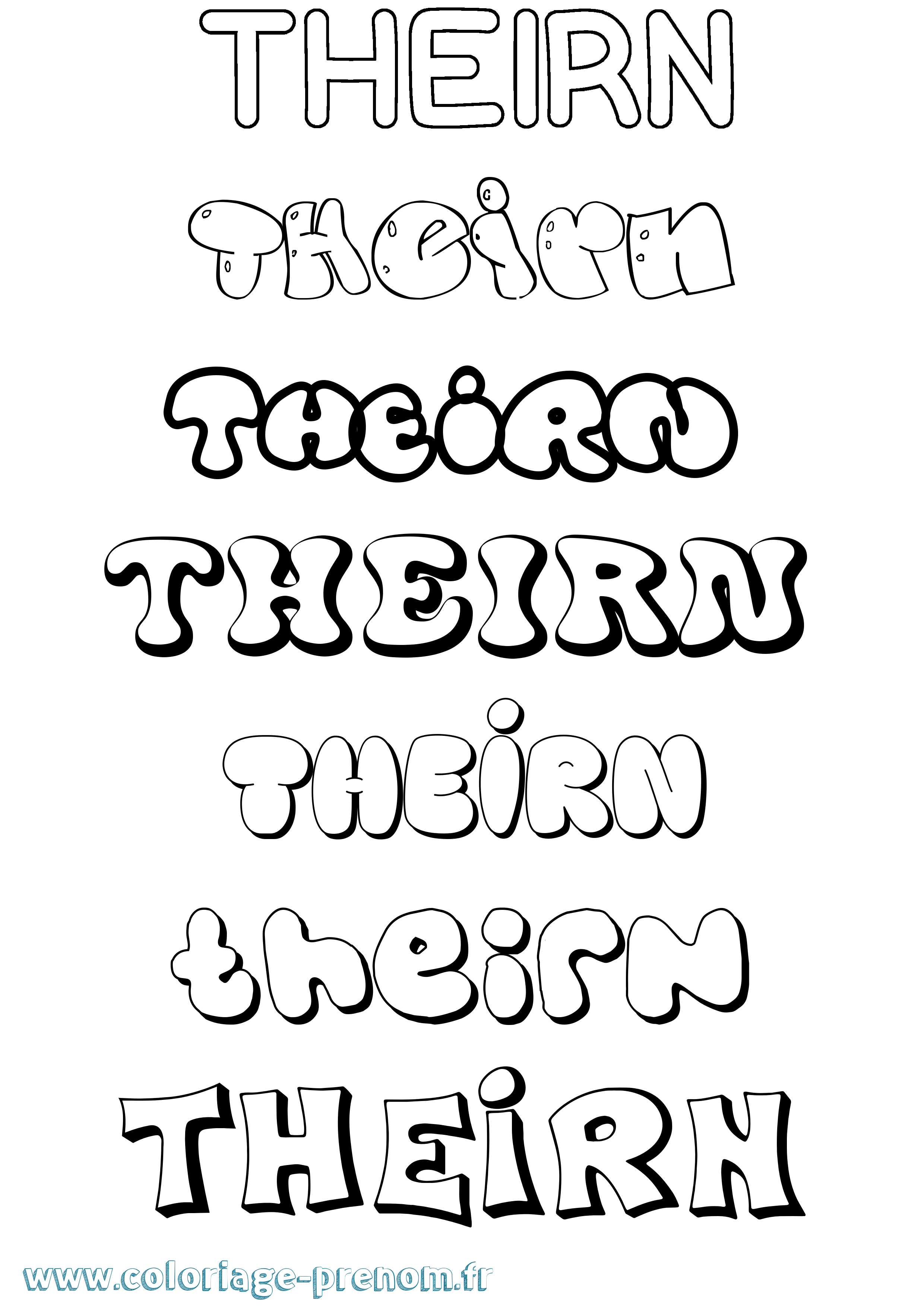 Coloriage Theirn Bubble Coloriage prénom Theirn Bubble