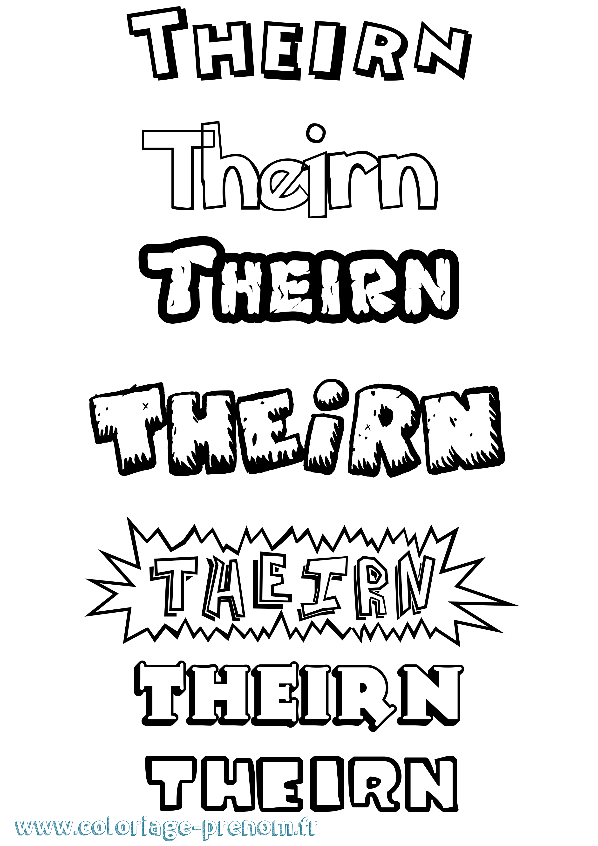 Coloriage Theirn Dessin Animé Coloriage prénom Theirn Dessin Animé