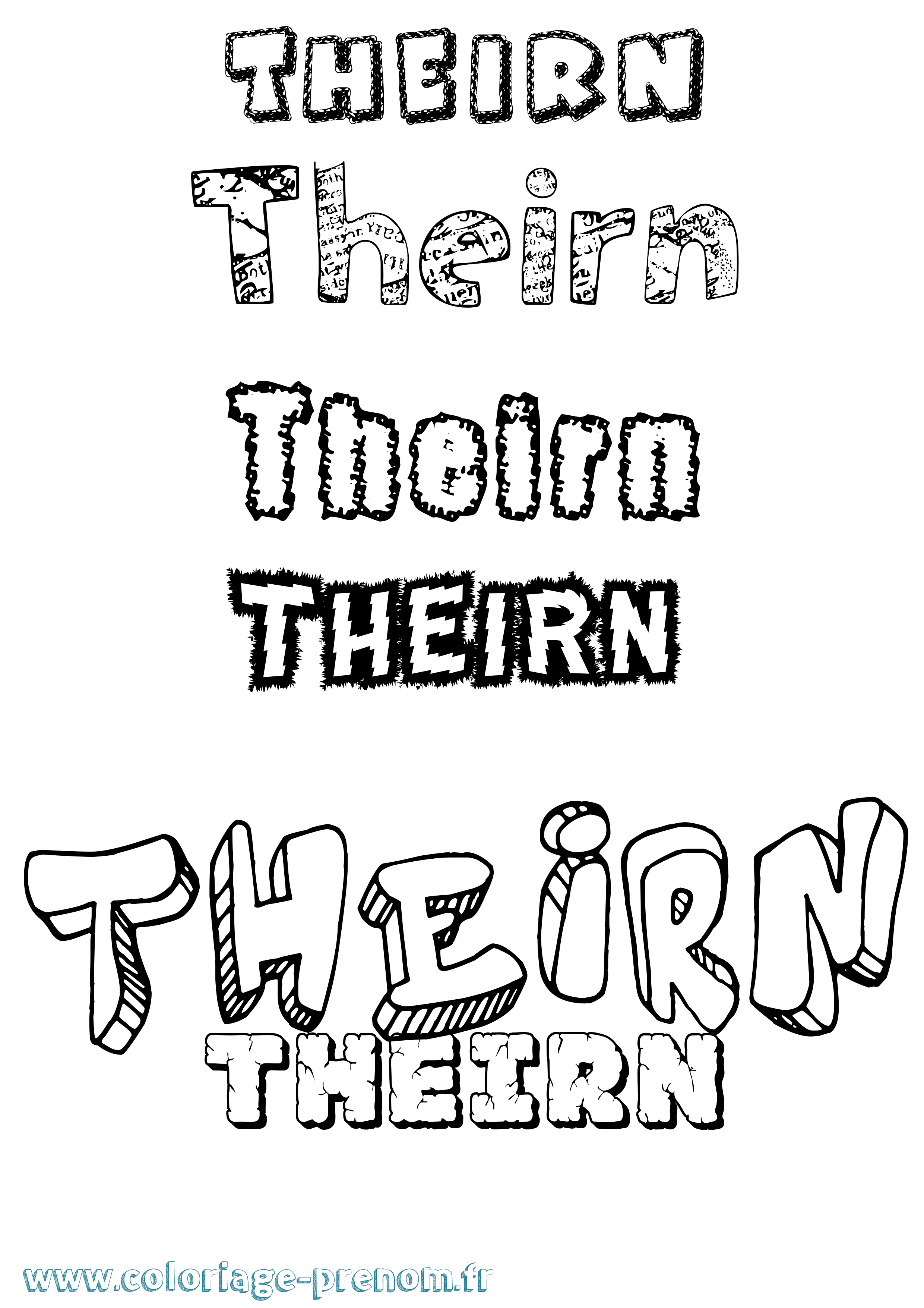 Coloriage Theirn Destructuré Coloriage prénom Theirn Destructuré