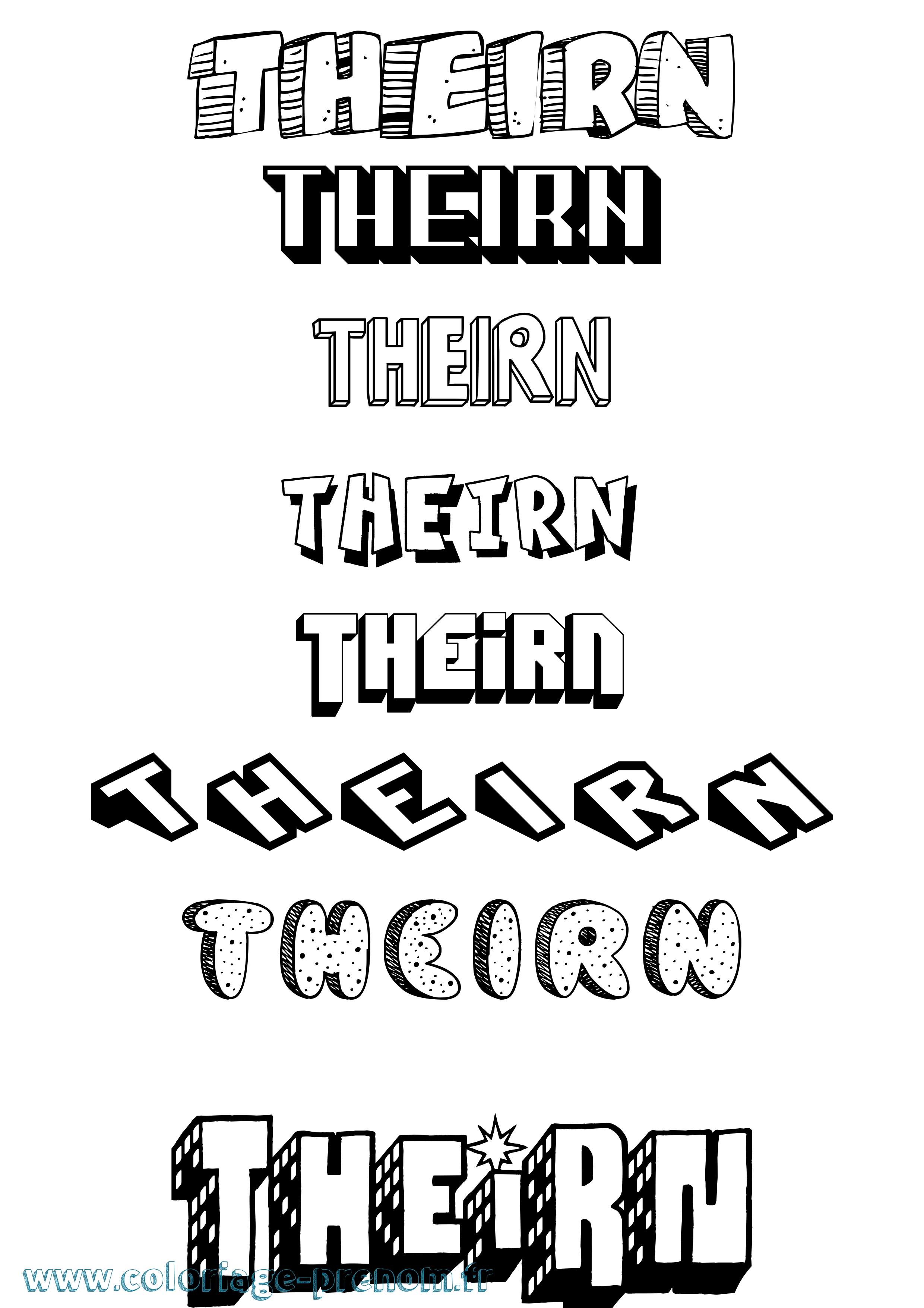 Coloriage Theirn Effet 3D Coloriage prénom Theirn Effet 3D
