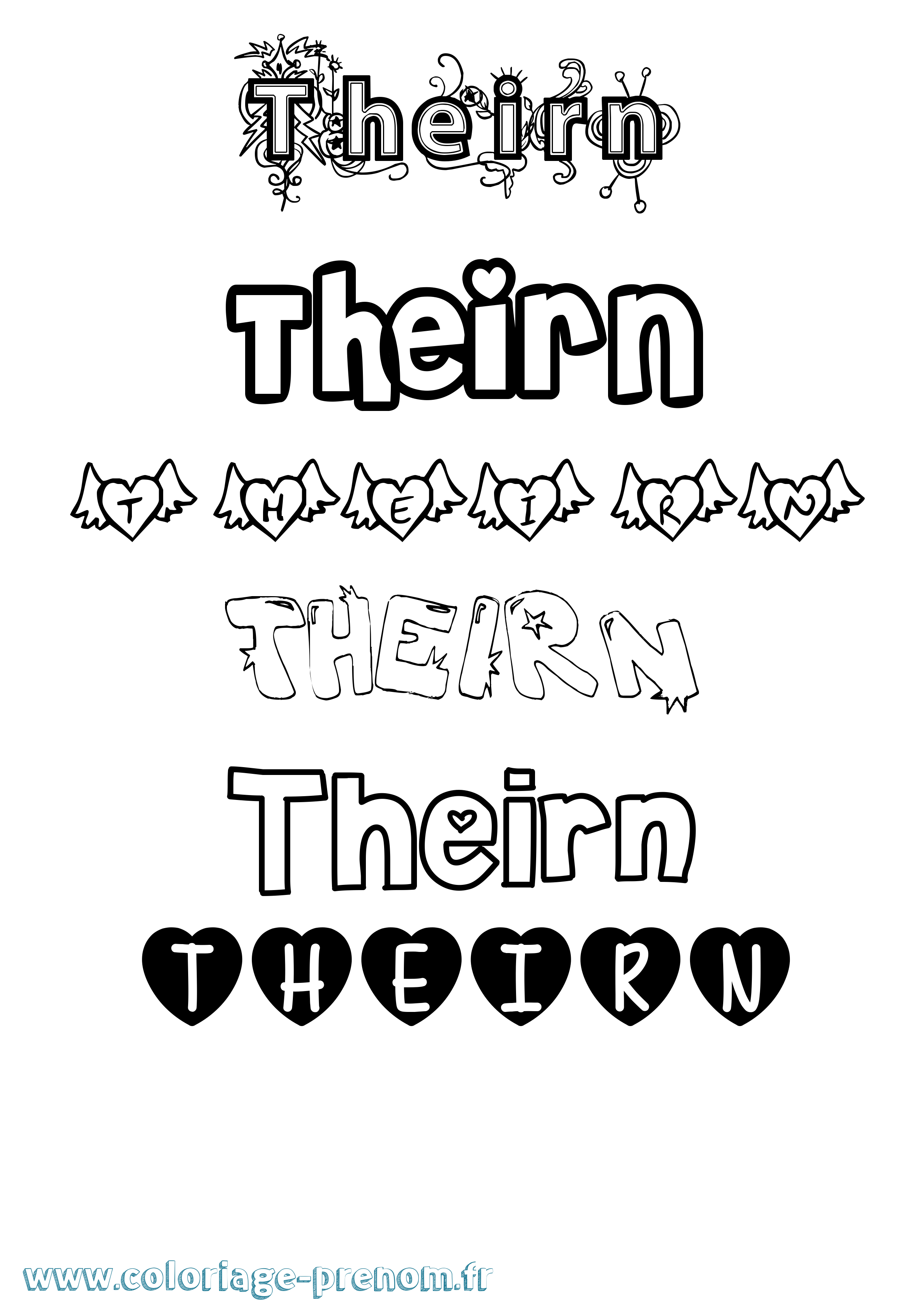 Coloriage Theirn Girly Coloriage prénom Theirn Girly