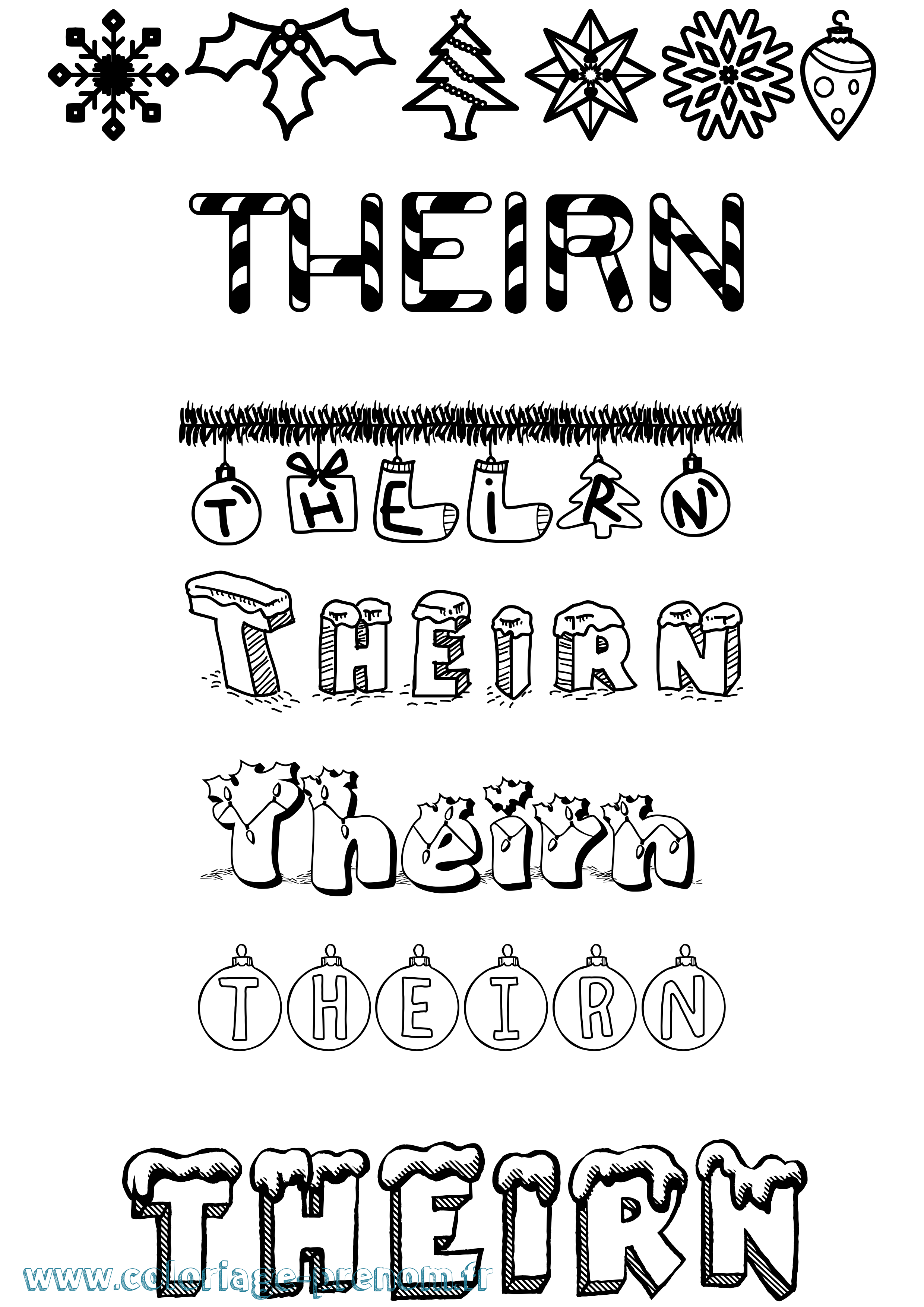 Coloriage Theirn Noël Coloriage prénom Theirn Noël