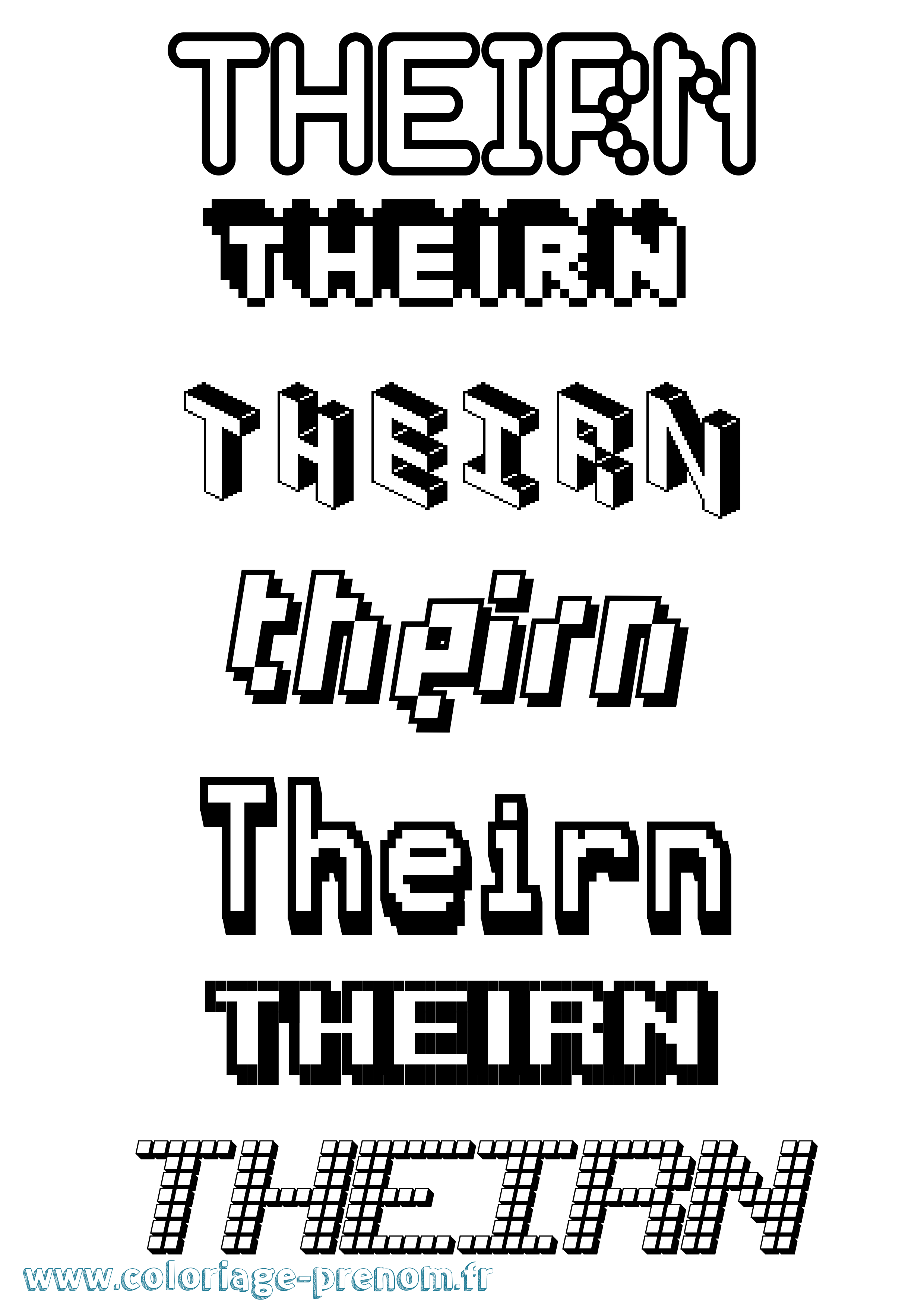 Coloriage Theirn Pixel Coloriage prénom Theirn Pixel