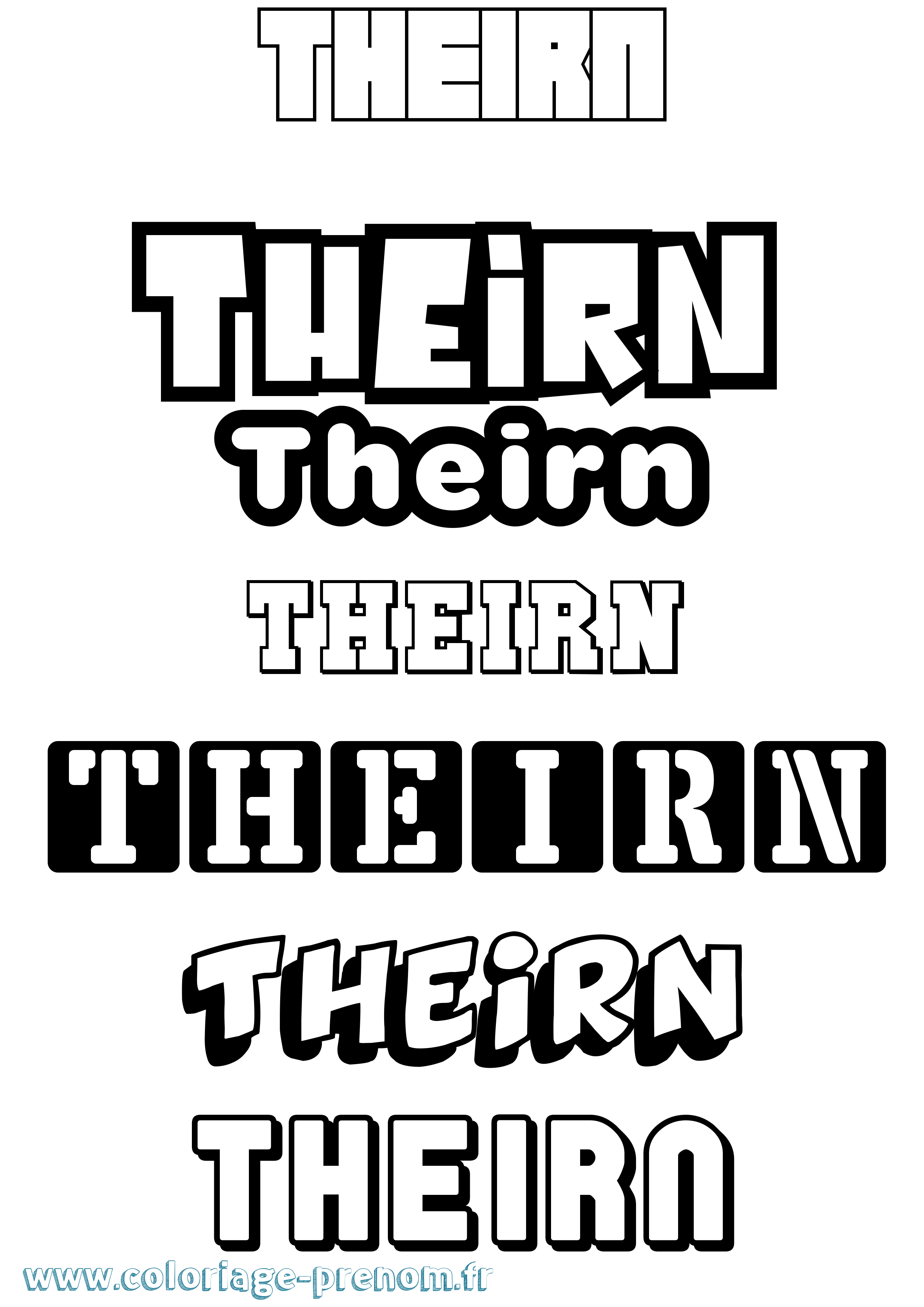 Coloriage Theirn Simple Coloriage prénom Theirn Simple