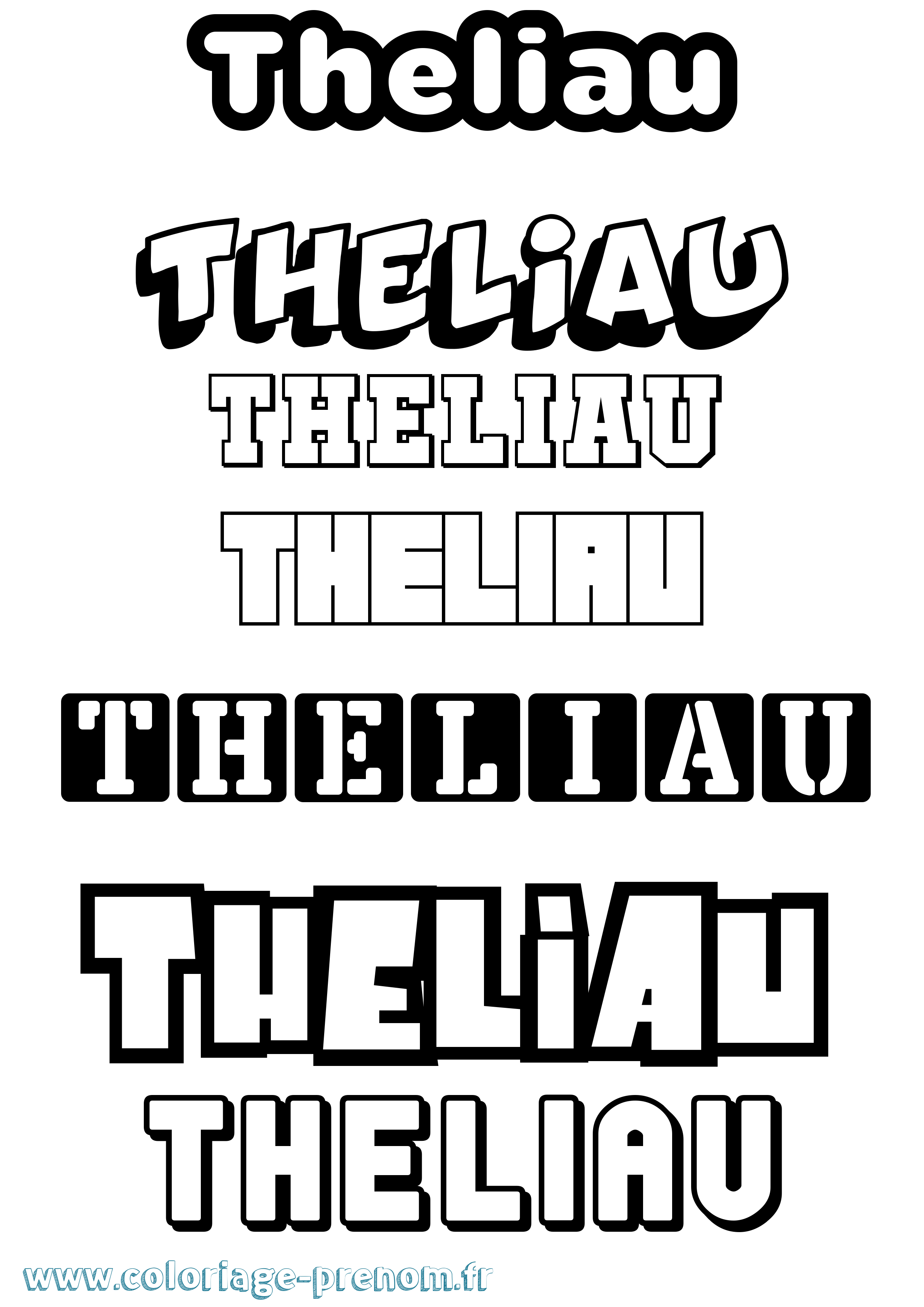 Coloriage Theliau Simple Coloriage prénom Theliau Simple