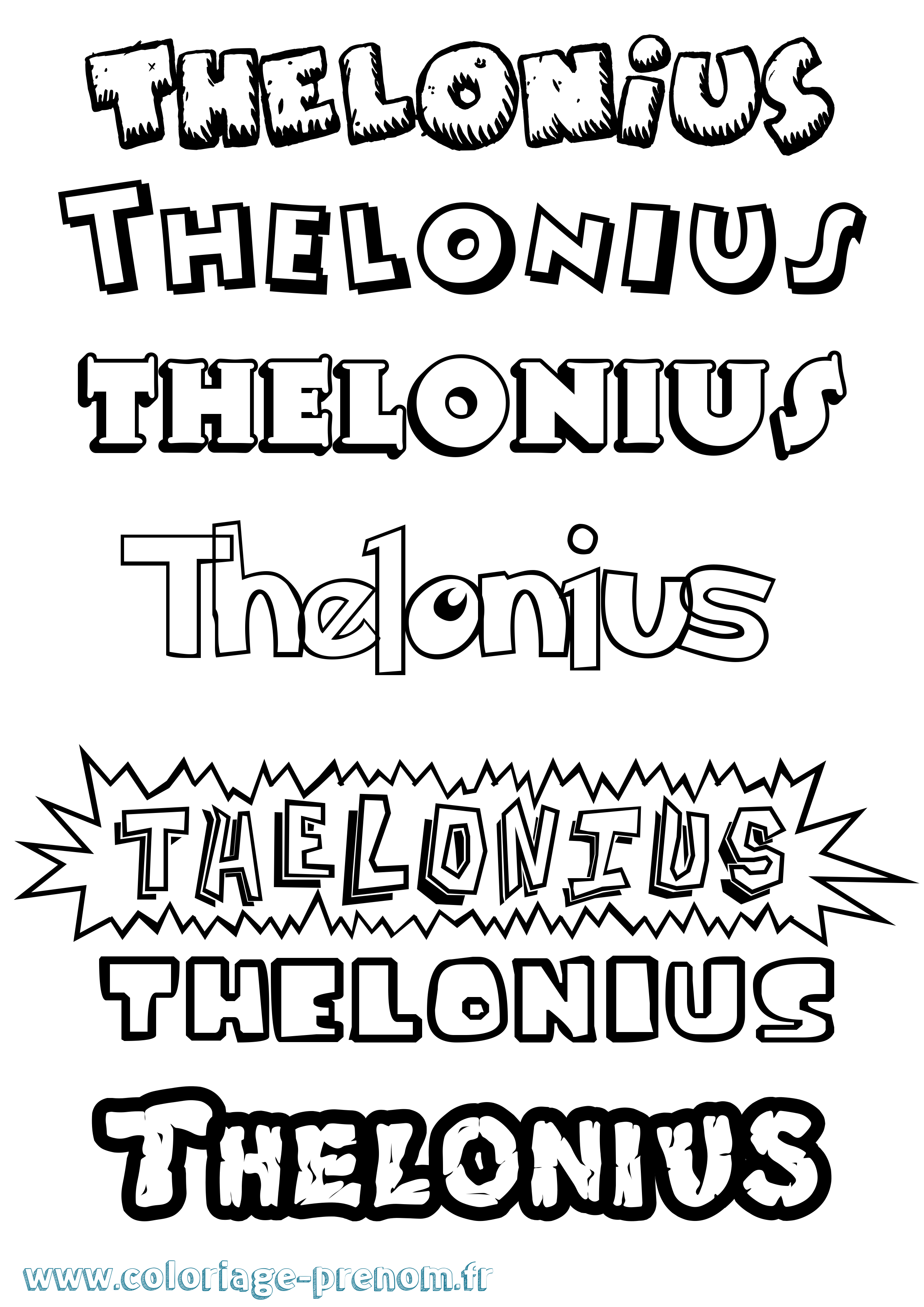 Coloriage Thelonius Dessin Animé Coloriage prénom Thelonius Dessin Animé