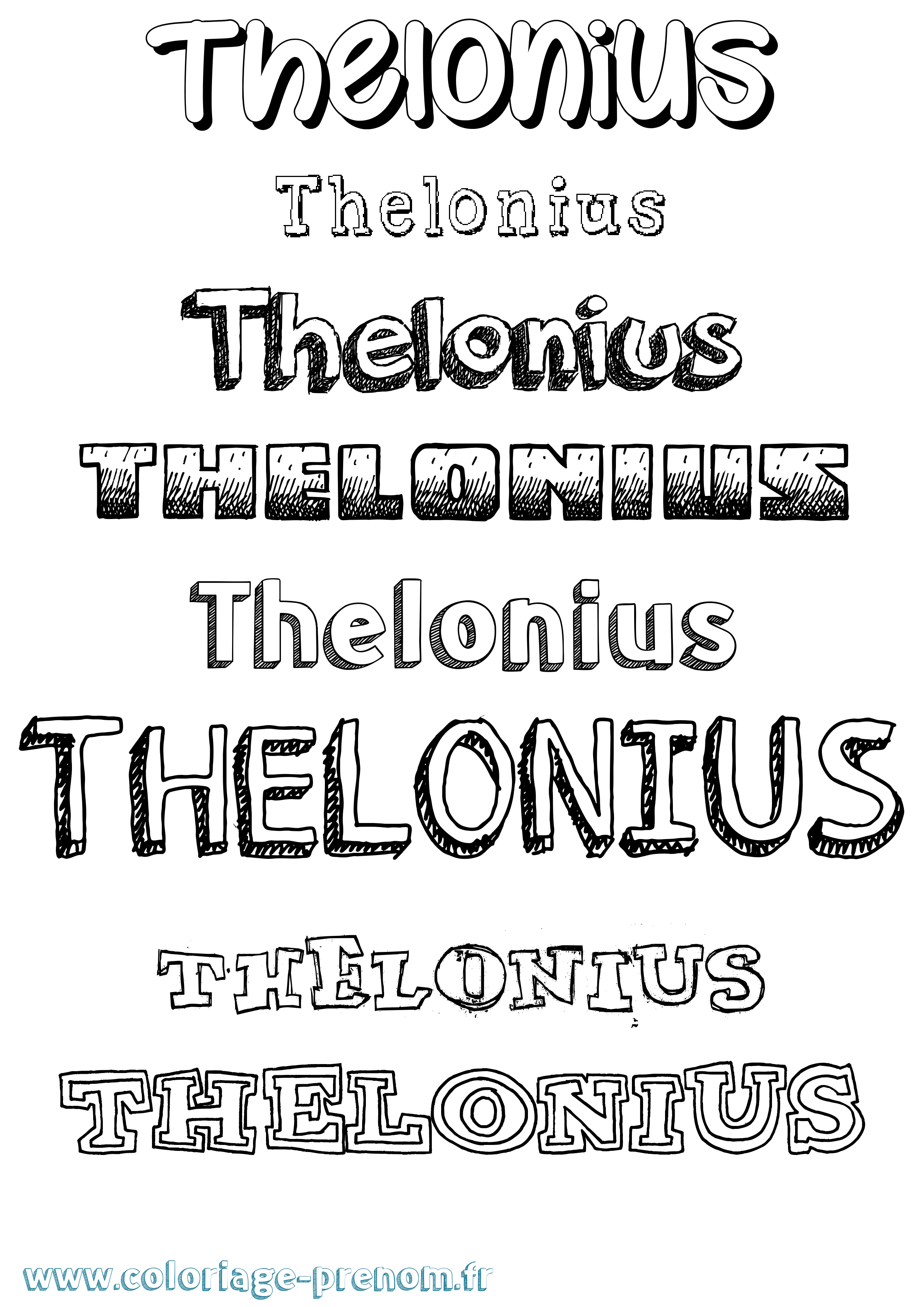 Coloriage Thelonius Dessiné Coloriage prénom Thelonius Dessiné