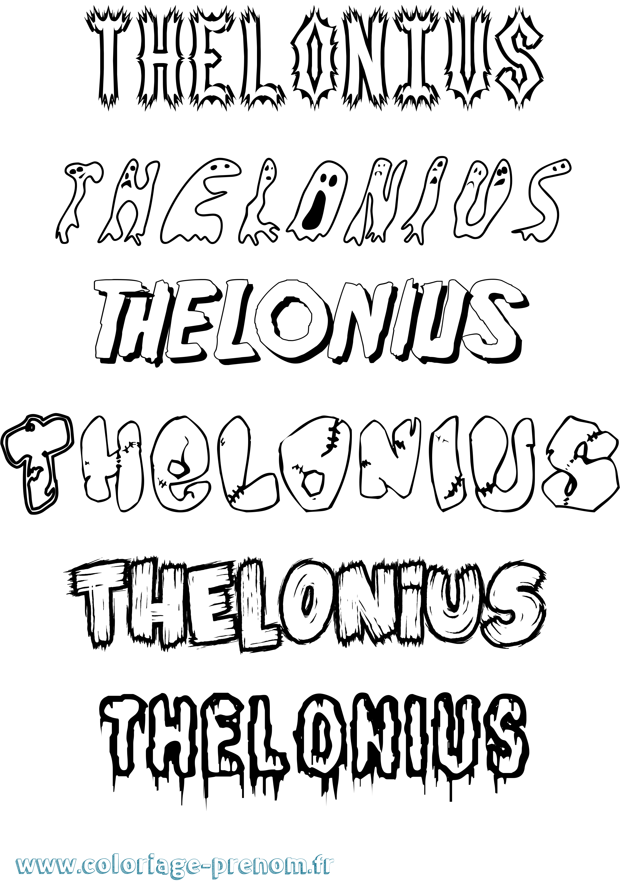 Coloriage Thelonius Frisson Coloriage prénom Thelonius Frisson