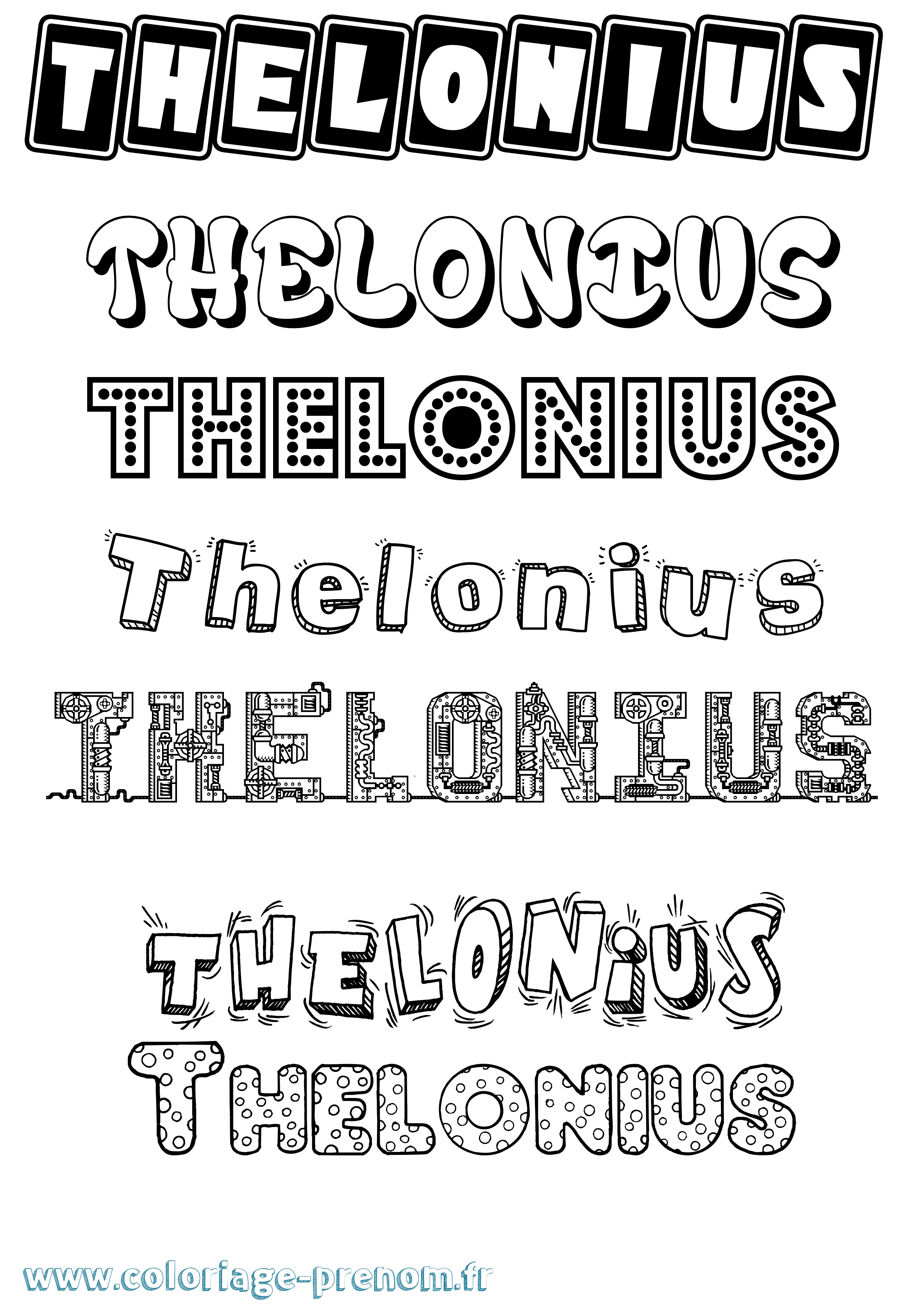 Coloriage Thelonius Fun Coloriage prénom Thelonius Fun