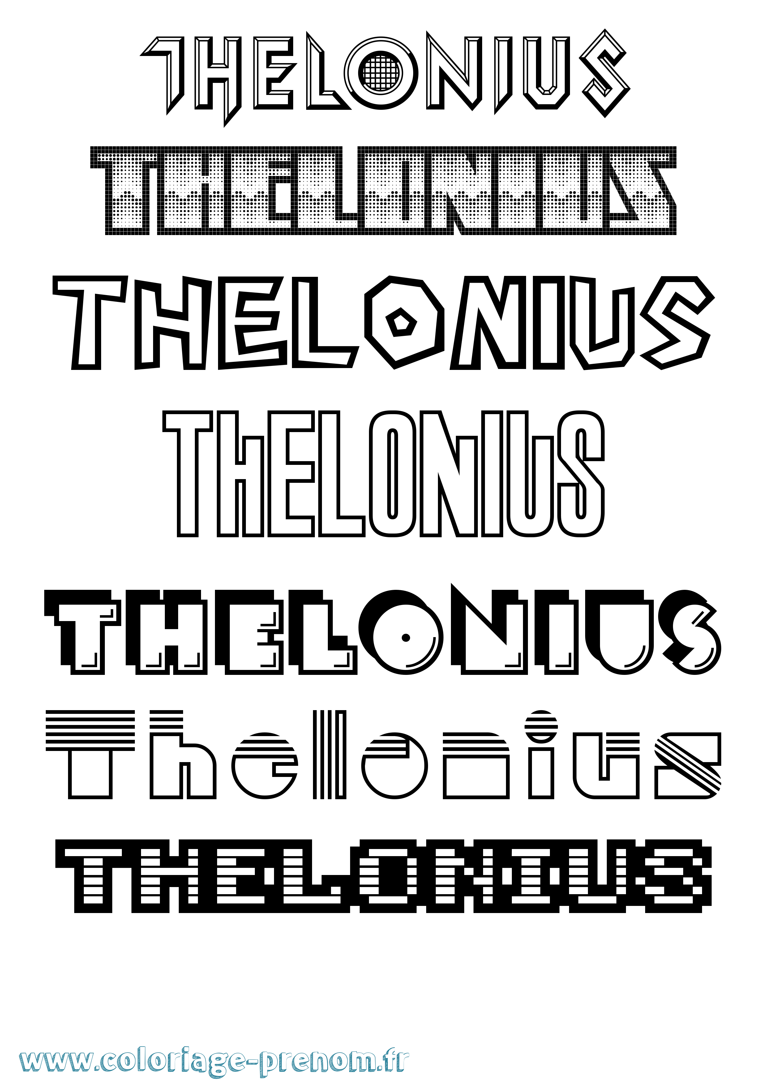 Coloriage Thelonius Jeux Vidéos Coloriage prénom Thelonius Jeux Vidéos