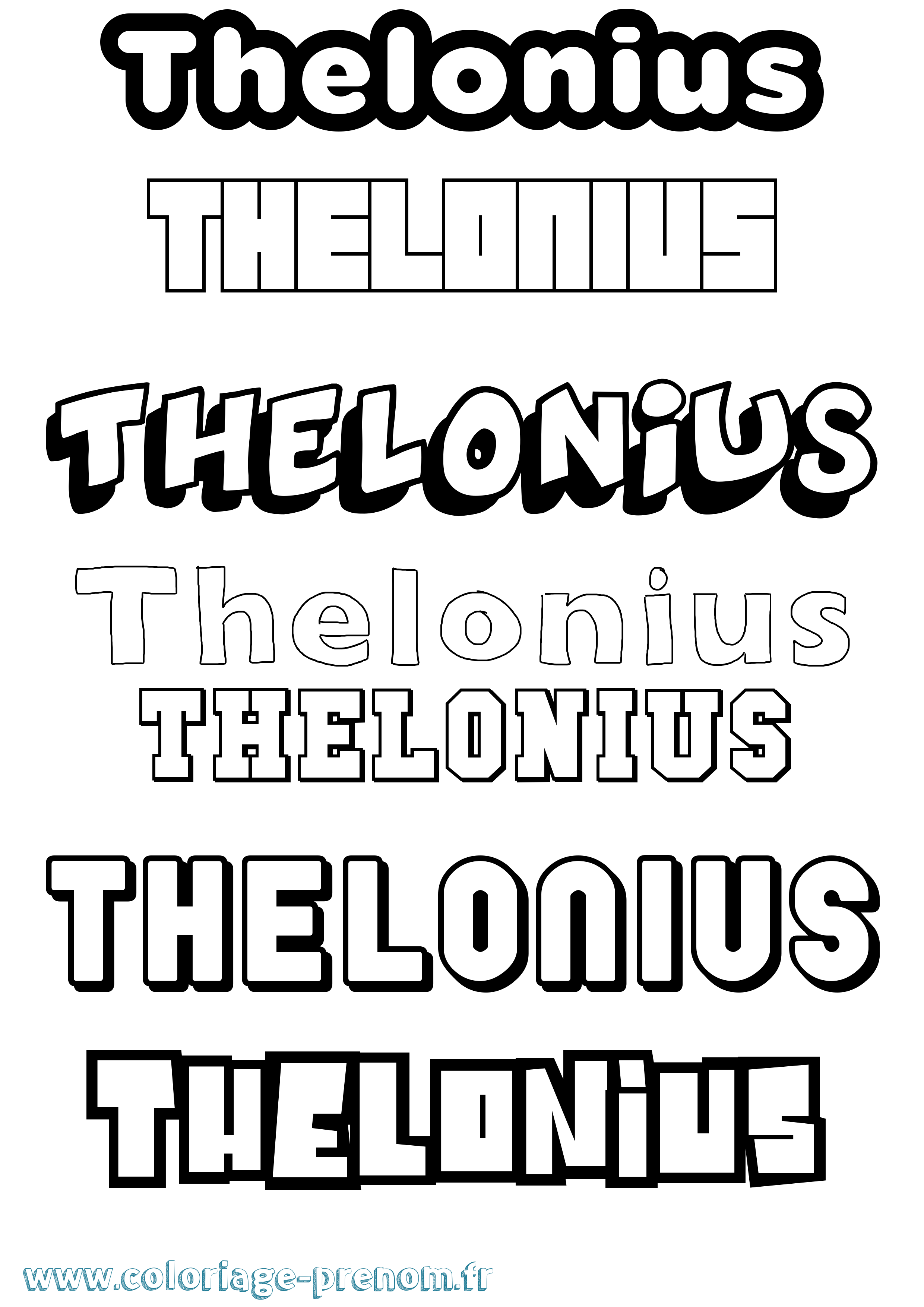 Coloriage Thelonius Simple Coloriage prénom Thelonius Simple