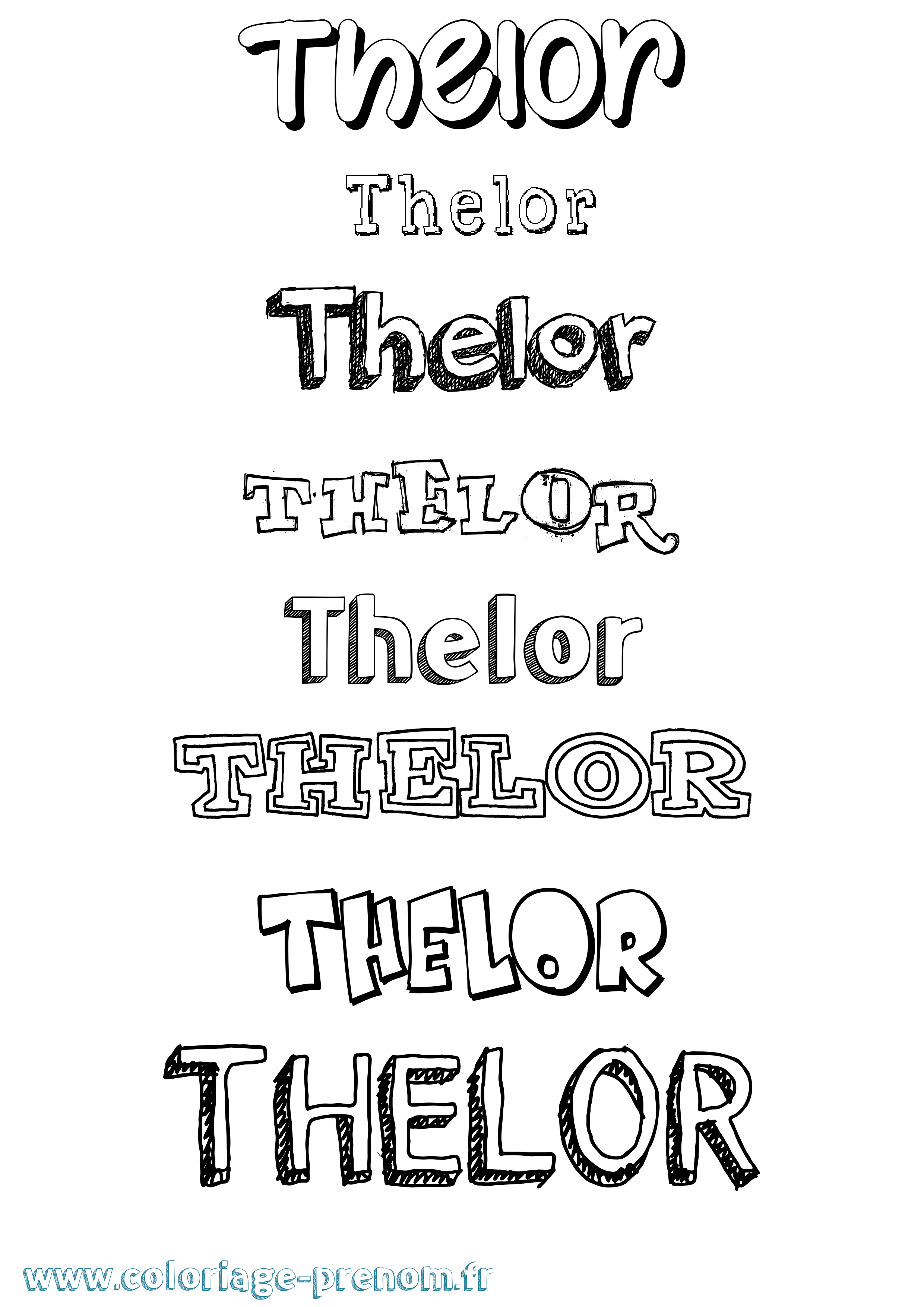 Coloriage Thelor Dessiné Coloriage prénom Thelor Dessiné